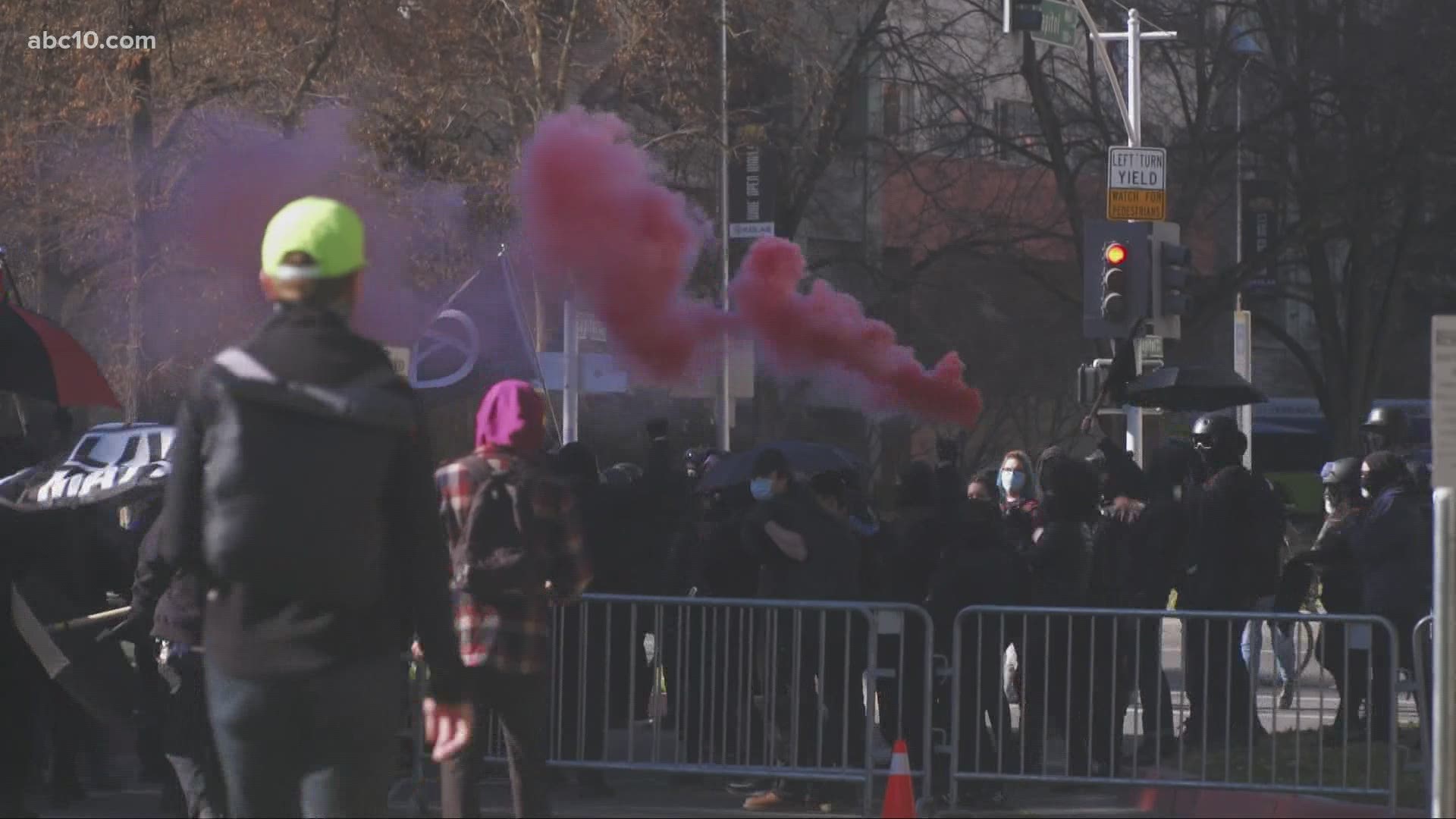 Demonstrators who marched to the Capitol have dispersed. Sacramento Police say some streets downtown are still closed.