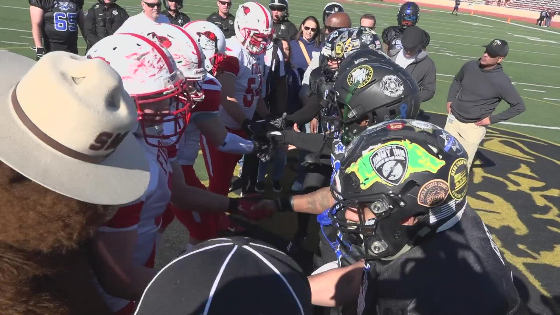 Thousands of fans attended the 49th Annual Pig Bowl game, where Sacramento Area firefighters faced off against Sacramento Area law enforcement in the charity game.
