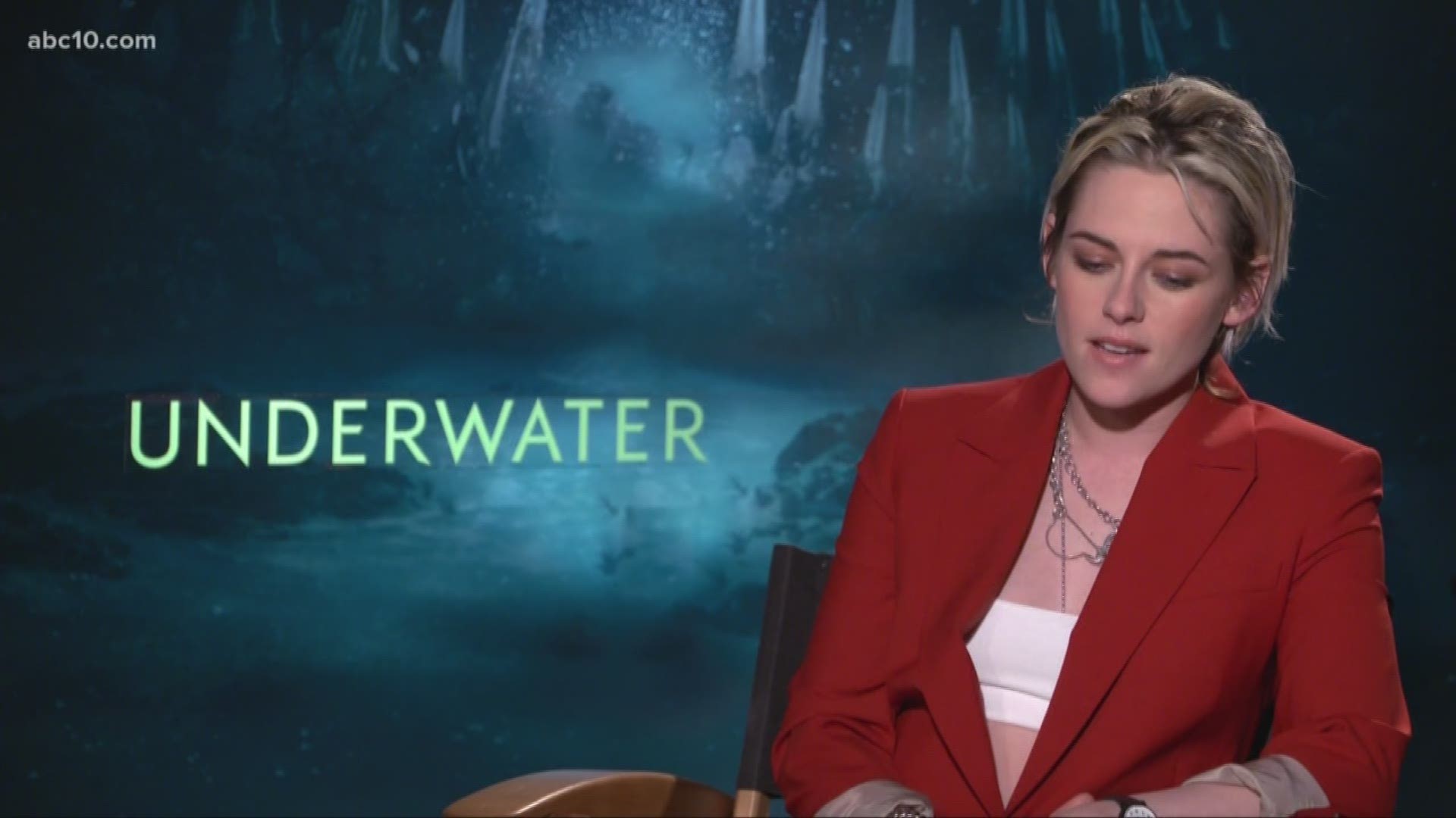 Mark S. Allen gets Kristen Stewart to talk about filming Underwater, a new horror film that takes place...you guessed it, underwater.
