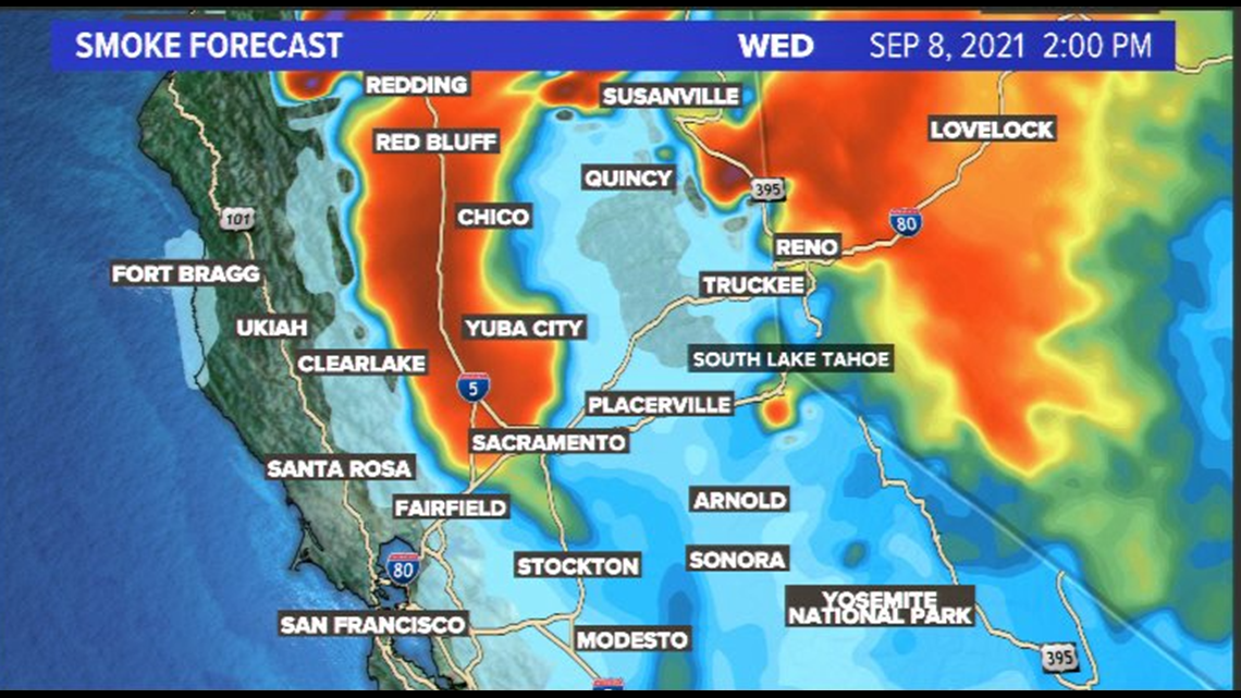Air Quality Index for Sacramento Valley Smoke returns