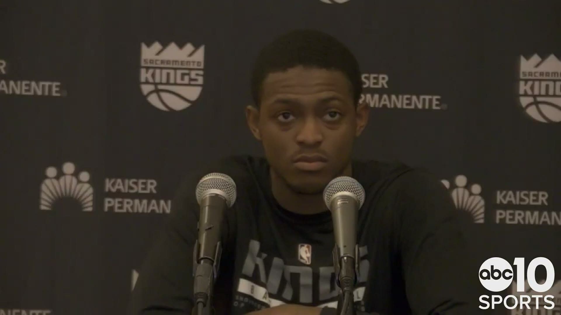 Kings PG De'Aaron Fox discusses his late game heroics, hitting a game-winning shot to give Sacramento a 121-119 victory over the Wizards in Washington DC.