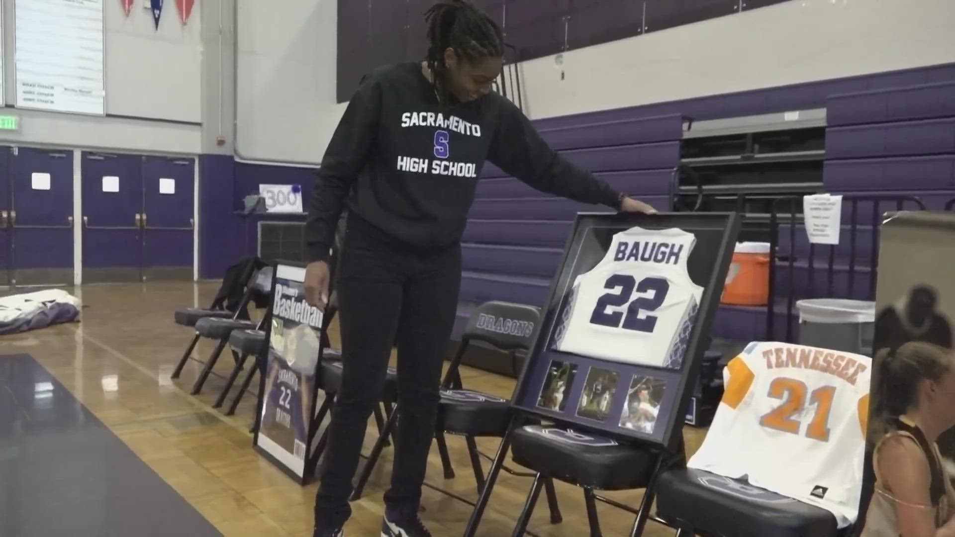 A former WNBA basketball player and alum of Sacramento High School by the name of Vicki Baugh will have her jersey retired Wednesday night.