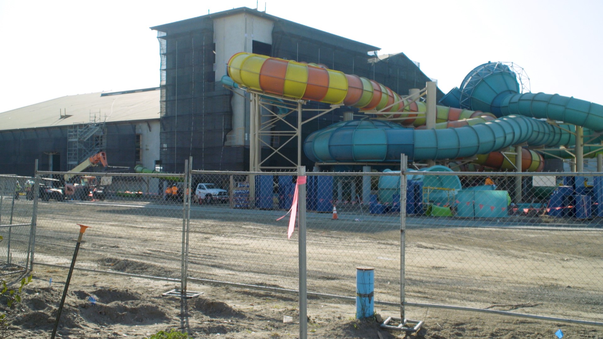 Water slides are going up at the site of the 'Great Wolf Lodge' in Manteca. The hotel and waterpark are currently under construction, scheduled to open in 2020.