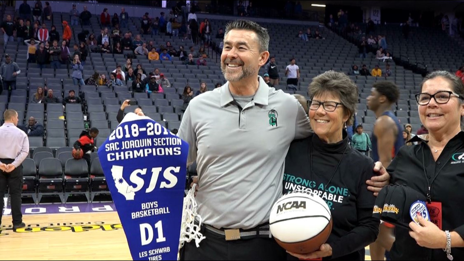 The top-seeded Sheldon Huskies erased a 13-point third quarter deficit to rally and defeat No. 3 Modesto Christian Crusaders 64-61, to win the Sac-Joaquin Section Boys Div. I Championship on Saturday night at Golden 1 Center. The Huskies were led by their seniors Justin Nguyen and Kaito Williams, who each scored 13 points in the victory.