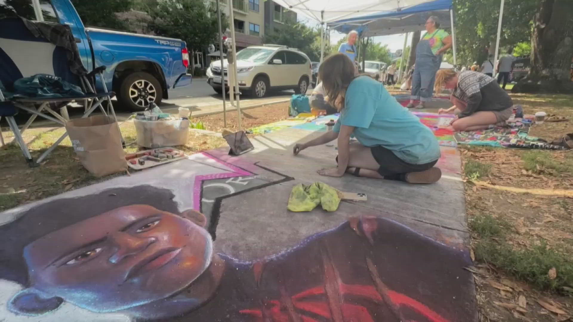 Artists get ready for Chalk It Up festival in Sacramento