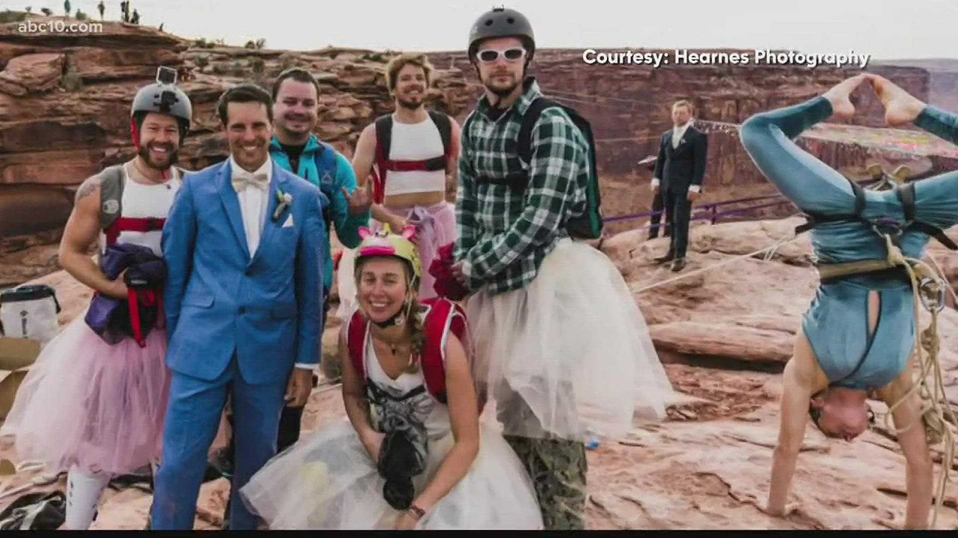 Lodi Couple's Viral Wedding Photos Show Ceremony 400 Feet Above Canyon