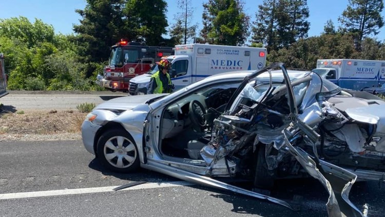 6 people injured after major vehicle crash in Fairfield on Highway 12