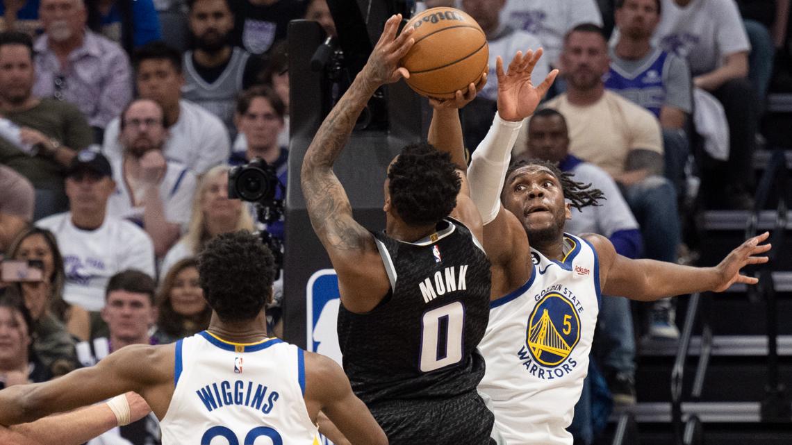 Kings hold on to beat Warriors in Game 1, record first playoff win since  2006 - The Athletic