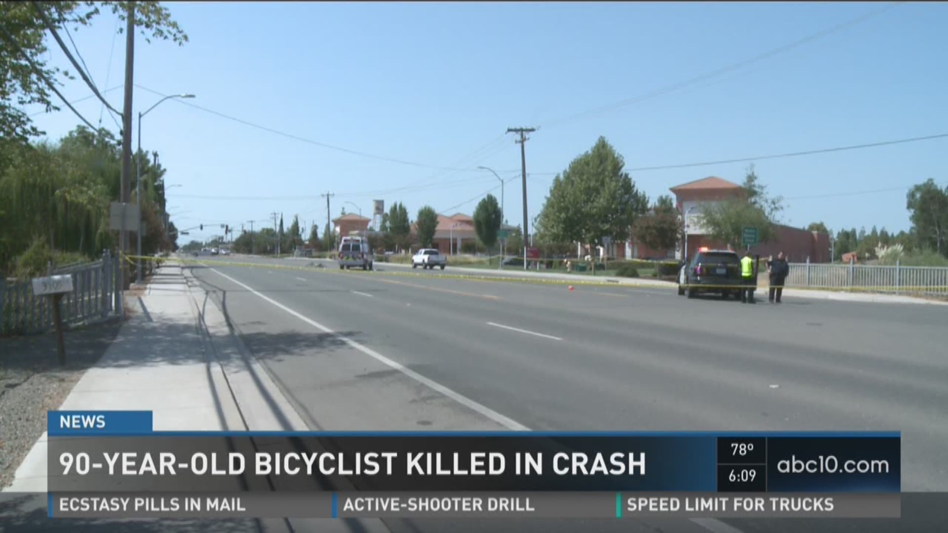 A 90-year-old woman was killed while riding her bike in West Sacramento on Saturday. (August 27, 2016)