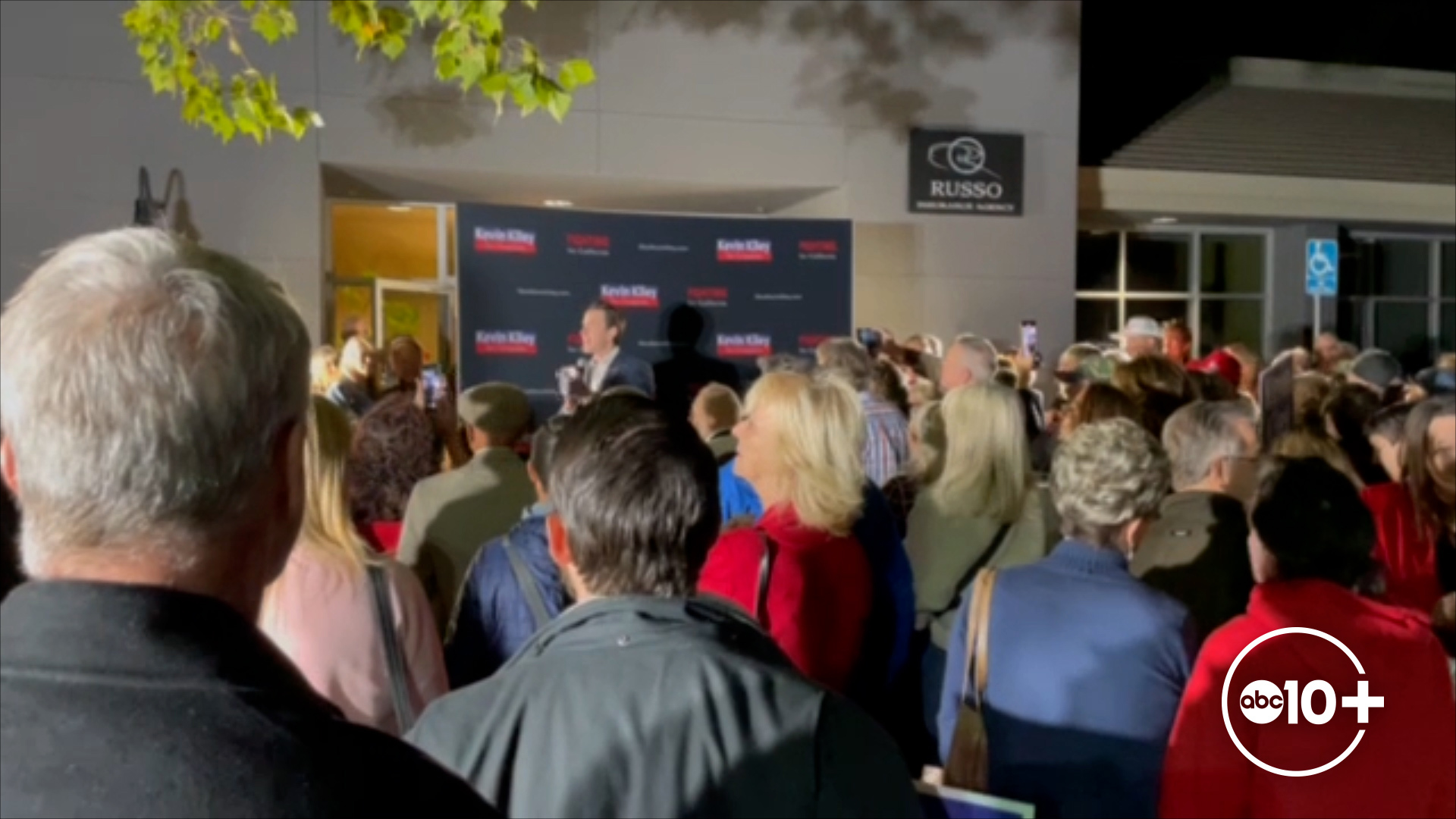 US House California District 3 candidate Kevin Kiley talks with supporters