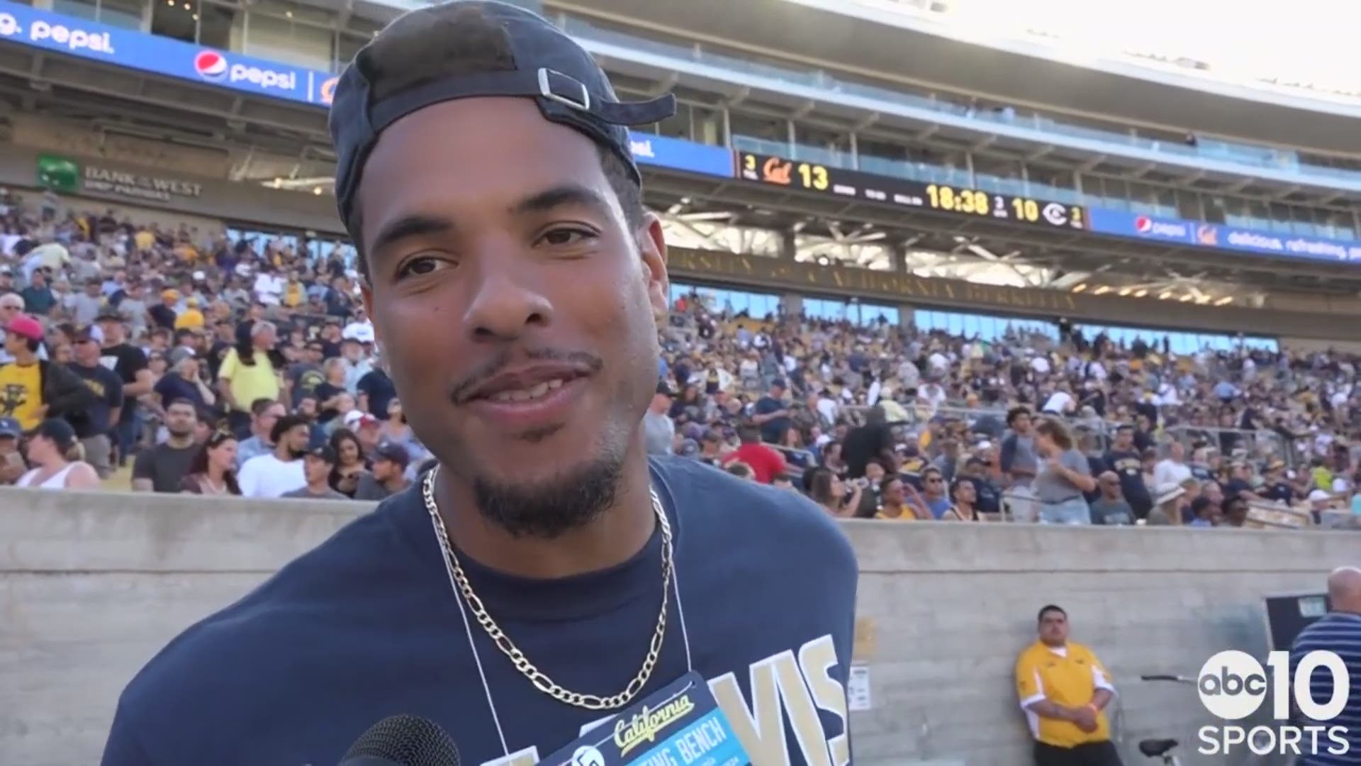 While attending the season opener at Cal in Berkeley, former UC Davis star receiver Keelan Doss talks to ABC10's Sean Cunningham about learning that he was released by the Oakland Raiders earlier in the day, what lies ahead for his future in the NFL and the experience of being a big subject of the HBO series "Hard Knocks."
