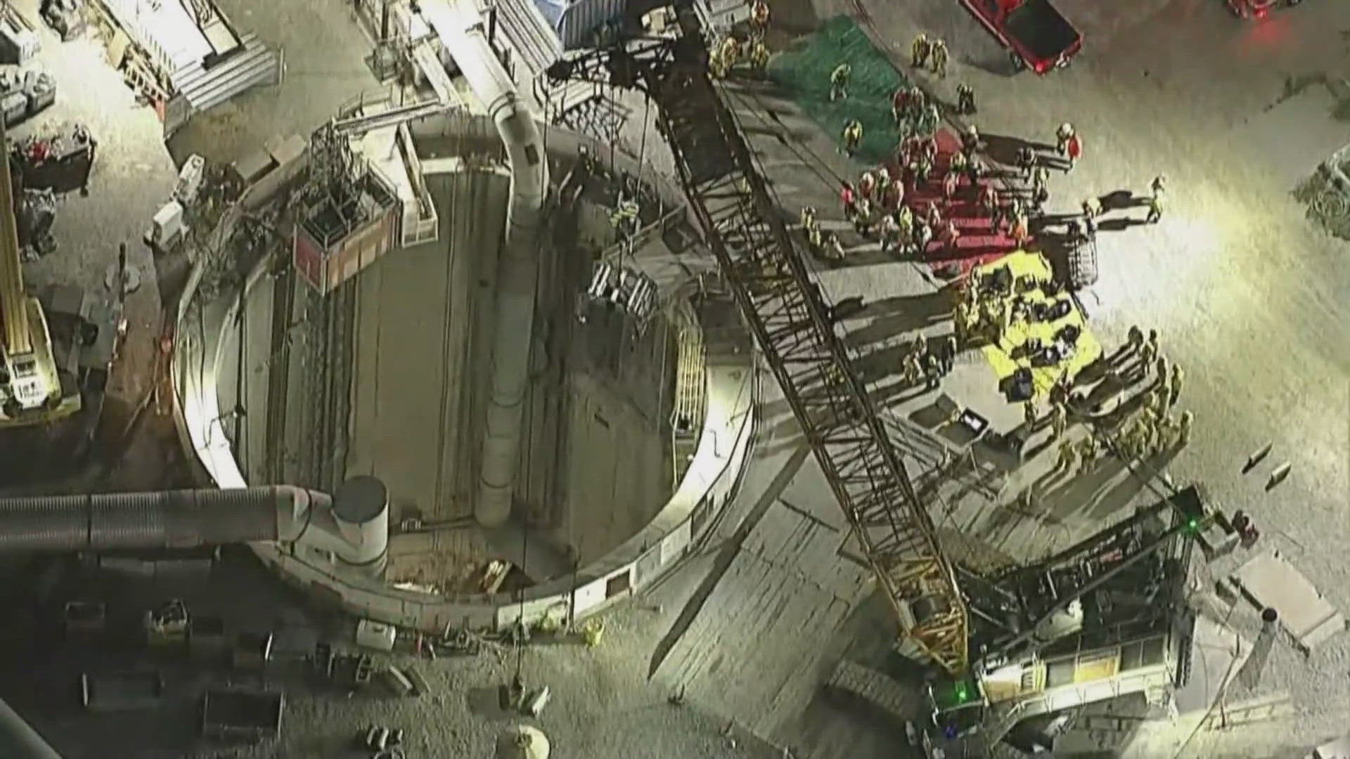 31 workers were rescued from a tunnel under construction in Los Angeles after part of it collapsed on Wednesday, according to the Los Angeles Fire Department.