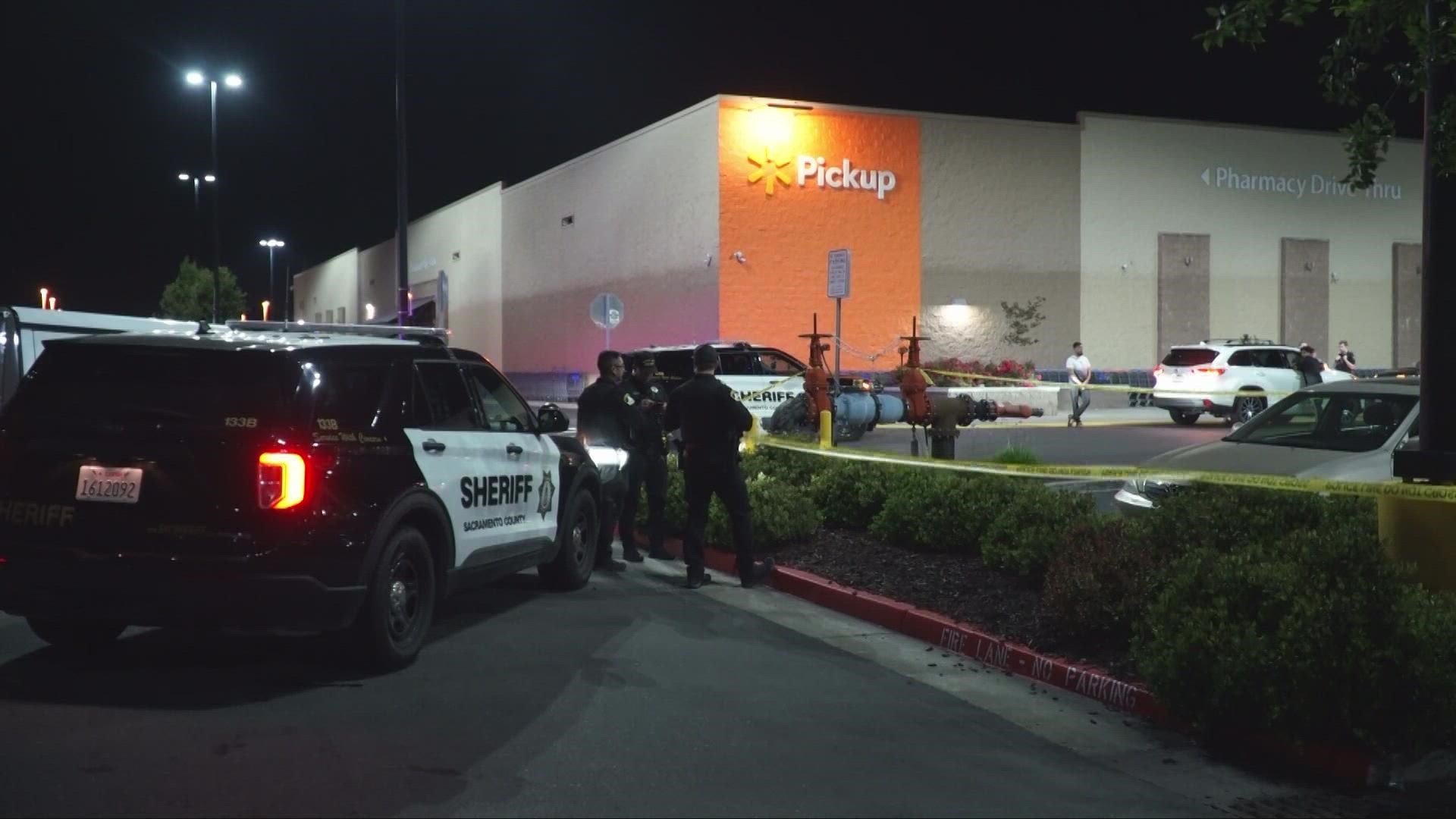 The shooting happened near a Walmart in North Highlands Saturday night.