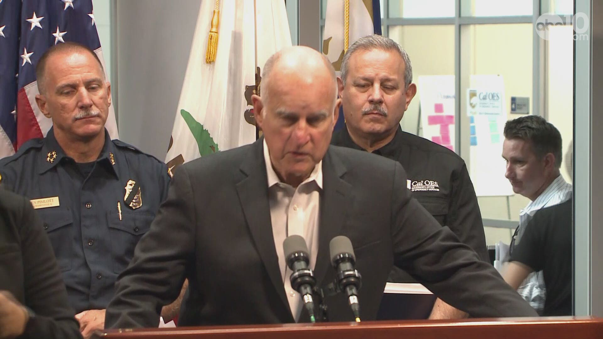 "I want to personally thank all of the firefighters who are on the line," said Governor Brown during his press conference on Wednesday. (Aug. 1, 2018)