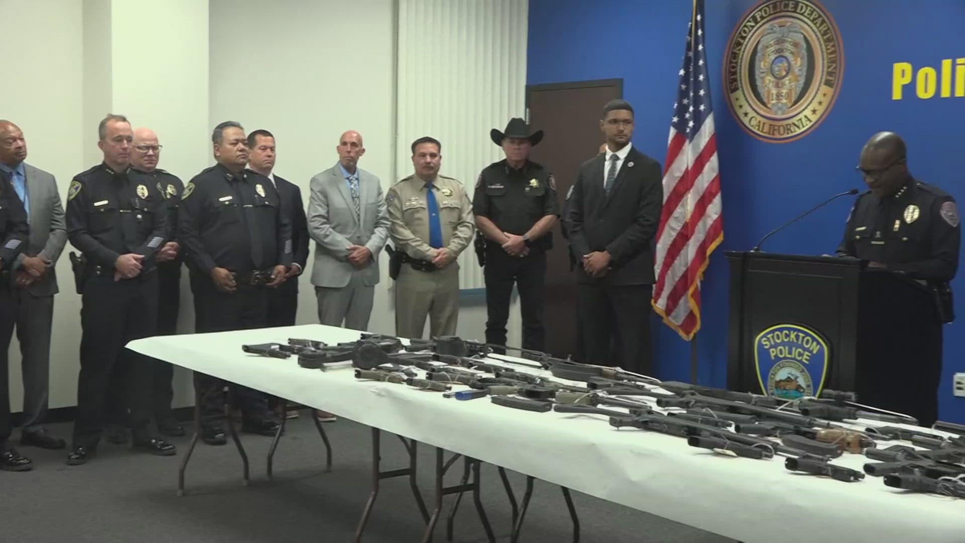 More than 70 arrests and dozens of guns were taken off the street in Stockton.