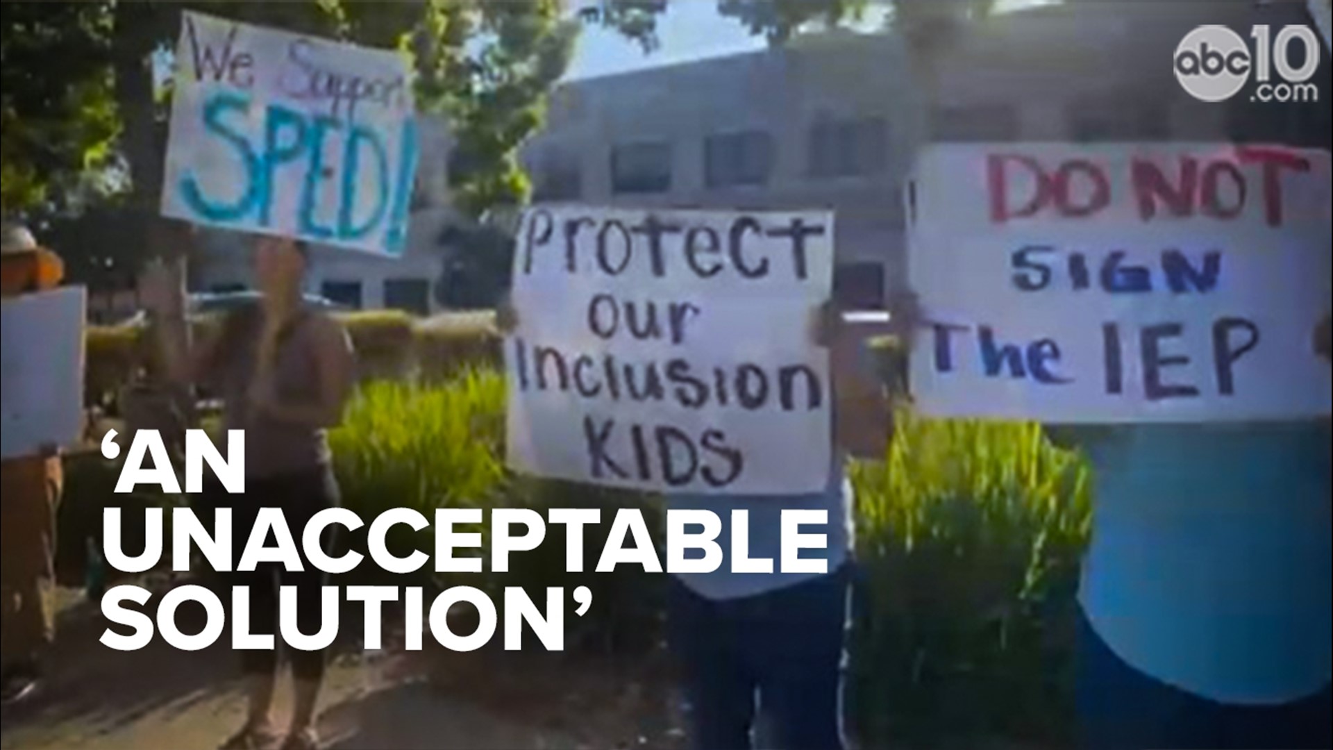 Frustrated parents and educators called out the Elk Grove Unified School District moving some teachers to Special Education in a peaceful protest Thursday.