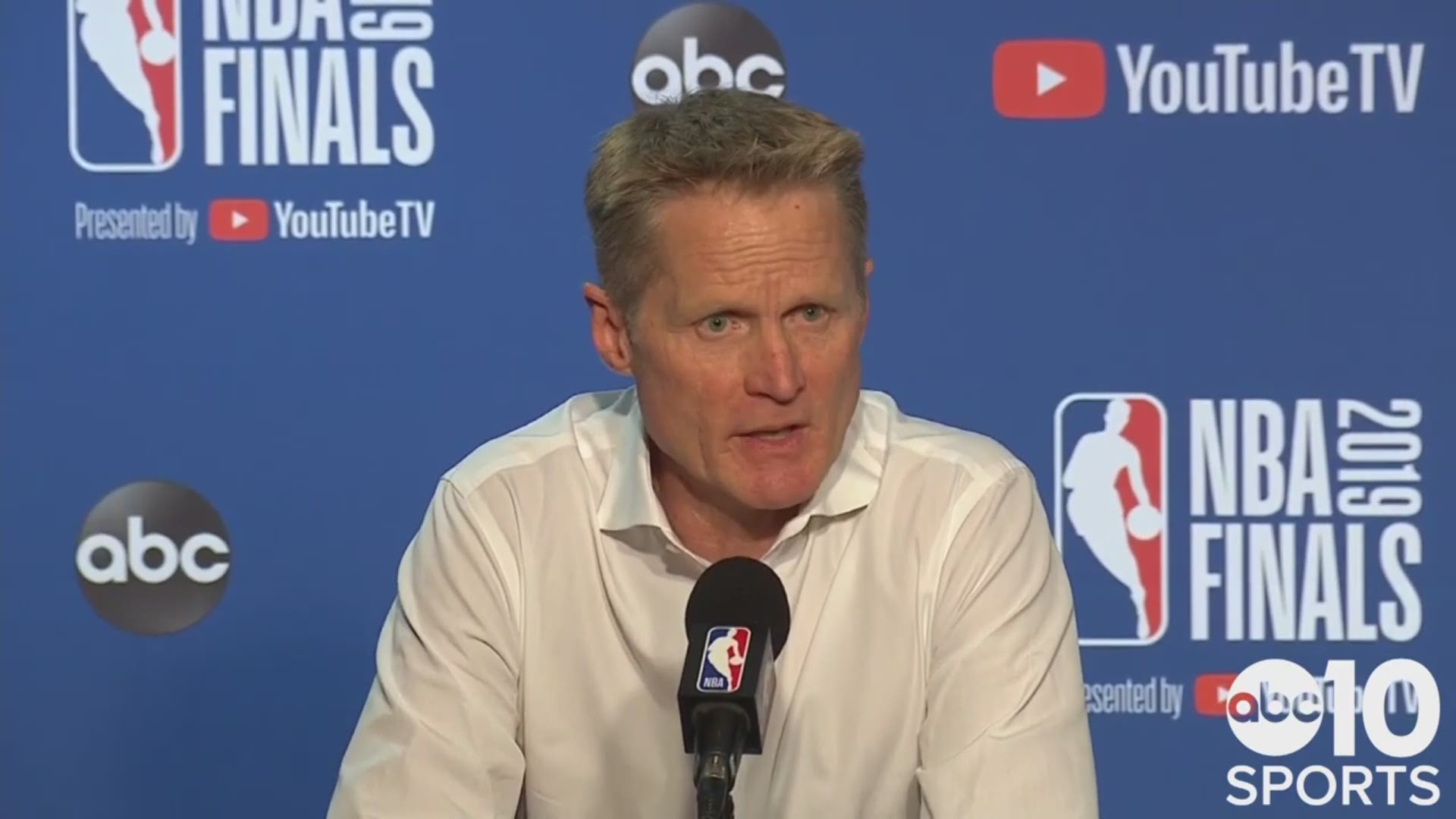 Warriors head coach Steve Kerr talks about the 3-1 series deficit facing Golden State following Friday night's Game 4 loss to the Toronto Raptors in the NBA Finals, and their approach to Monday's Game 5 in Canada where his team will be facing elimination.