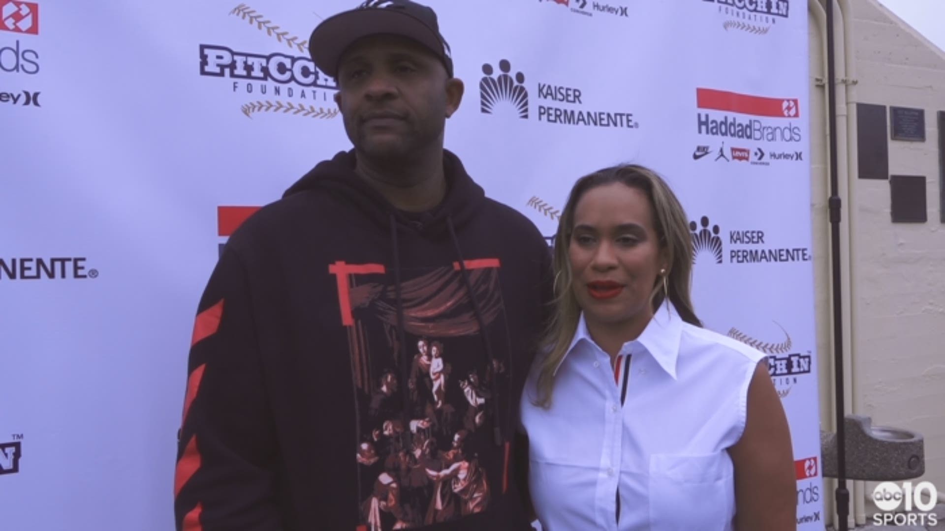 New York Yankees star pitcher CC Sabathia and his wife Amber discuss their latest charitable effort in Vallejo at their old high school.
