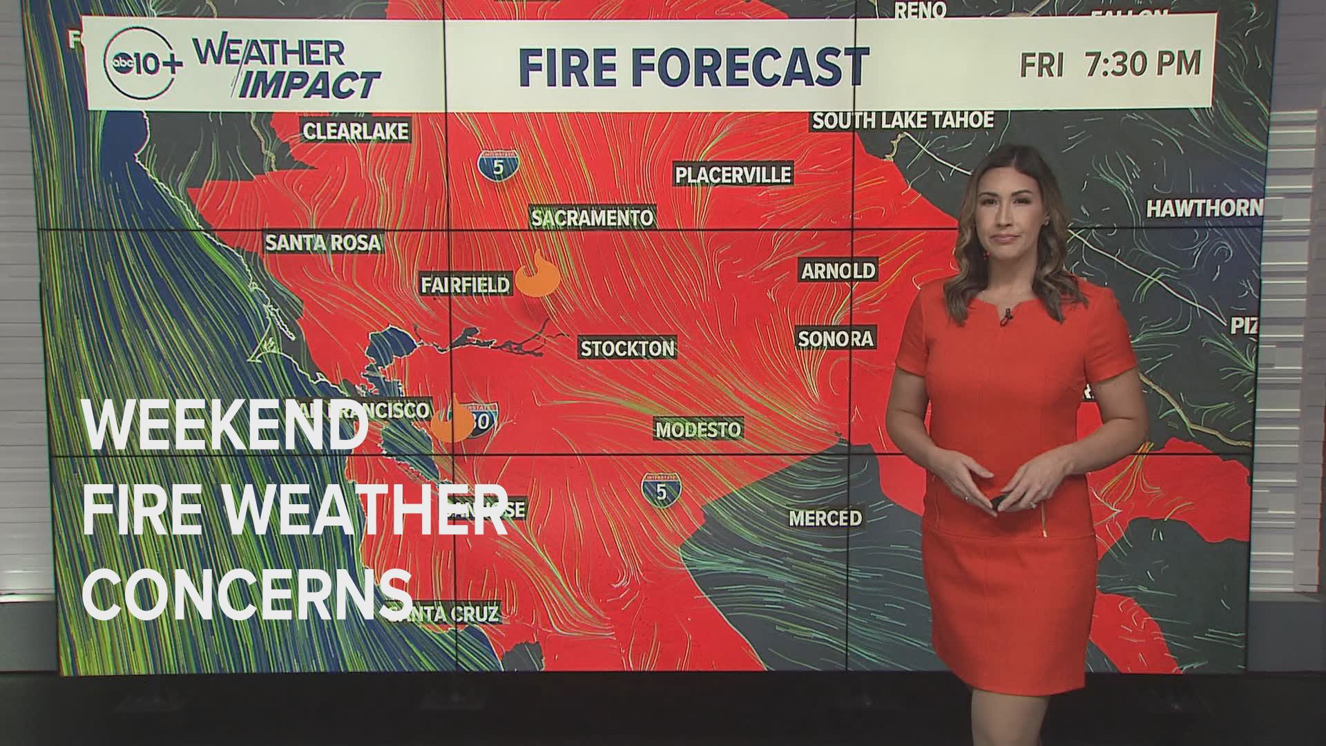 ABC10's Carley Gomez gives us a look at weekend fire weather concerns.