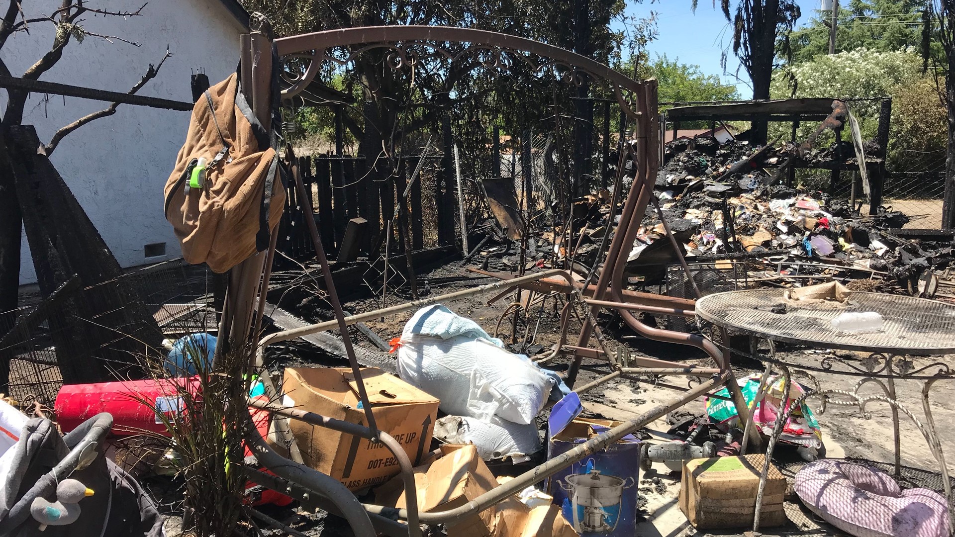 Homeowners in Tracy are still on edge after a fire tore through part of their neighborhood Sunday night. Firefighters say a grass fire jumped a canal behind homes on Cabrillo Drive and rushed through the neighborhood just after 4:30 p.m. Eleven structures were damaged, but only one home was a total loss.