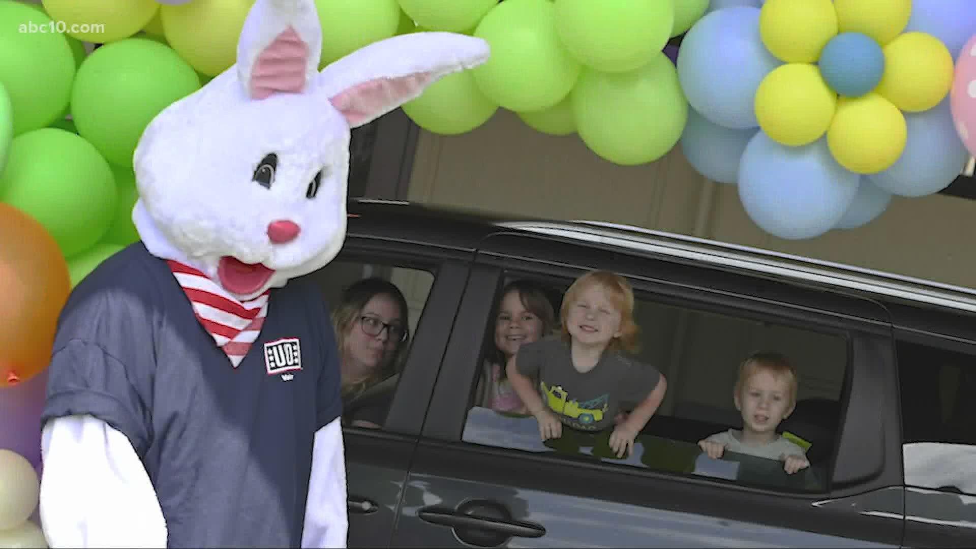 Drive-by Easter Bunny brings smiles to Travis Air Force Base