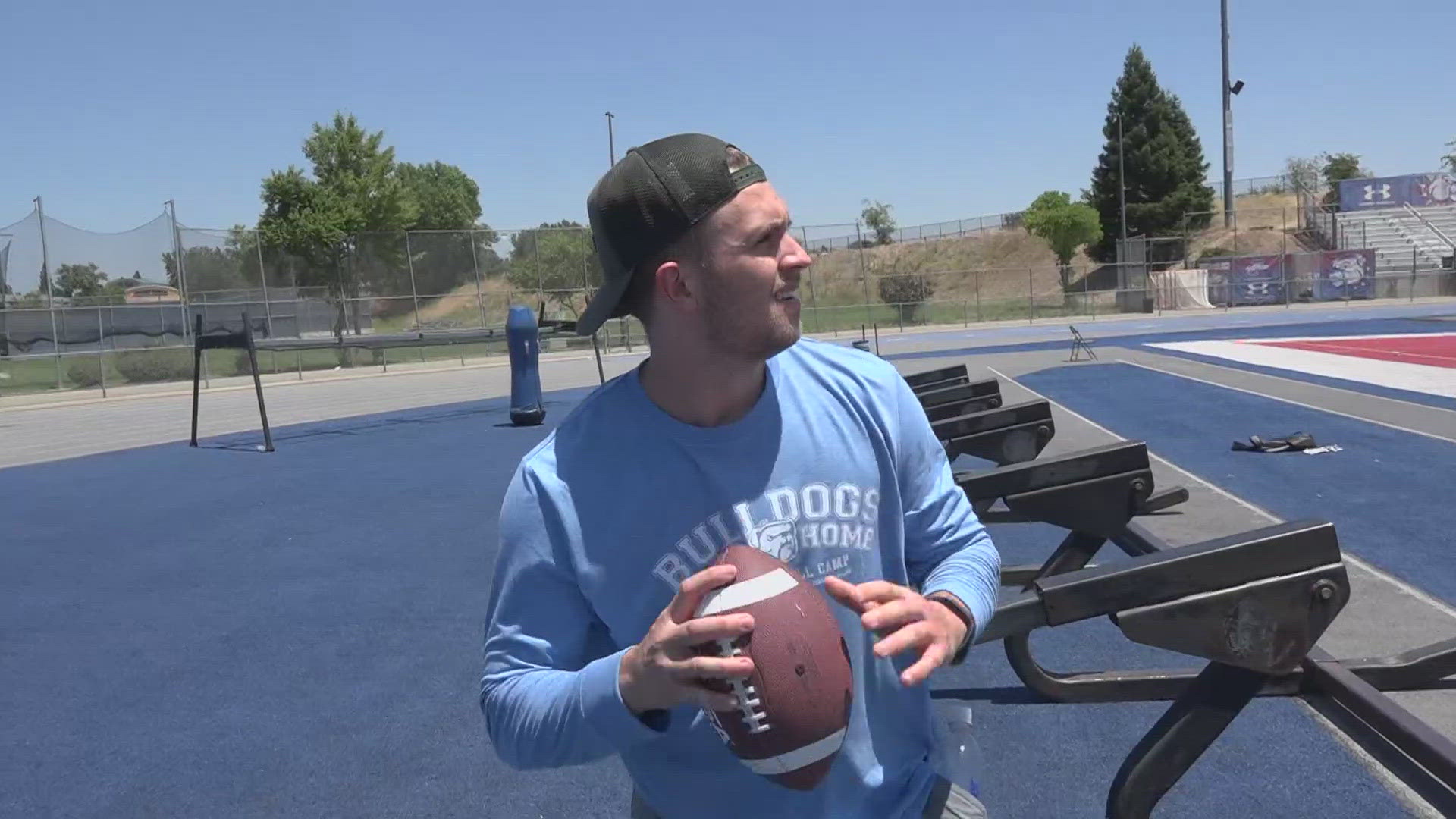 Despite the heat Saturday, Jake Browning of the Cincinnati Bengals and Jonah Williams of the Arizona Cardinals came back to Folsom High School to host a sports camp.