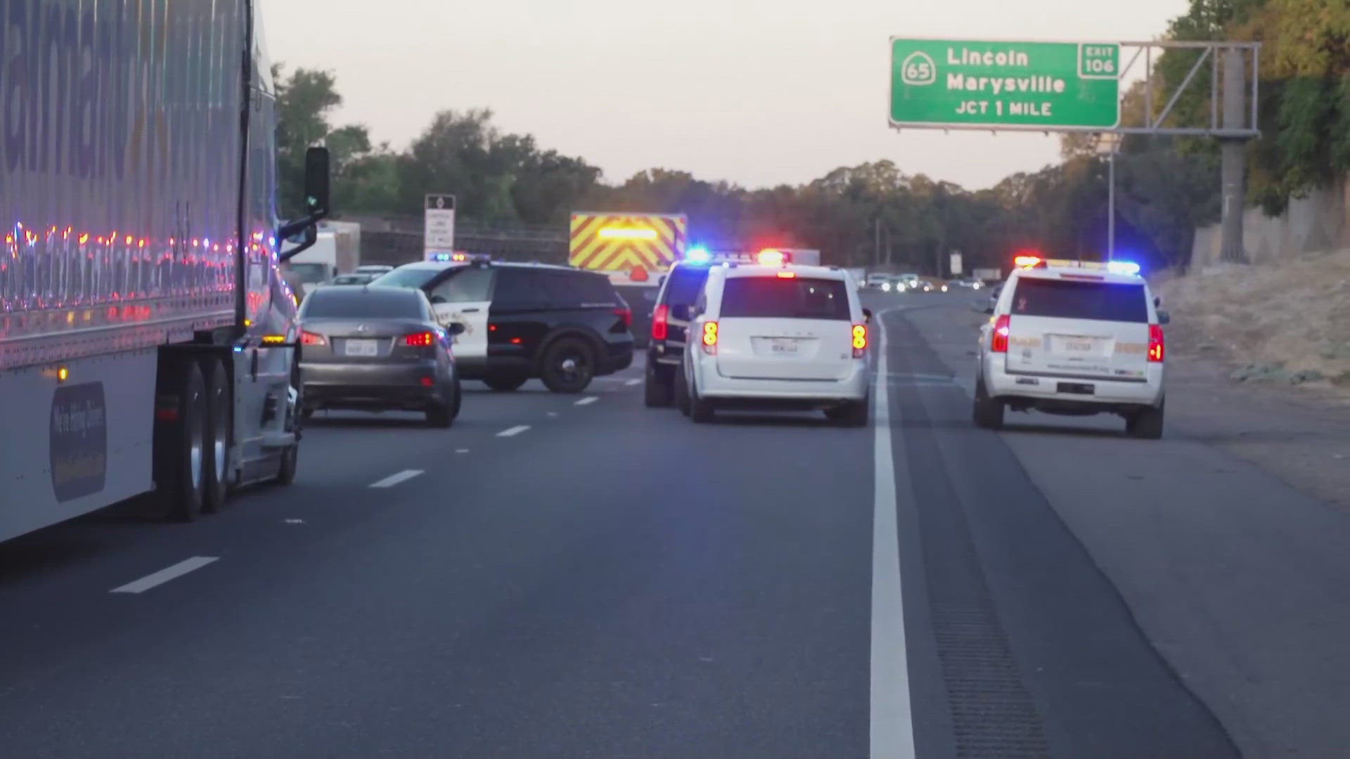 Westbound I-80 is closed just west of Rocklin Road. To avoid traffic, drivers can take Sierra College Boulevard to Douglas Boulevard and get back on westbound I-80.