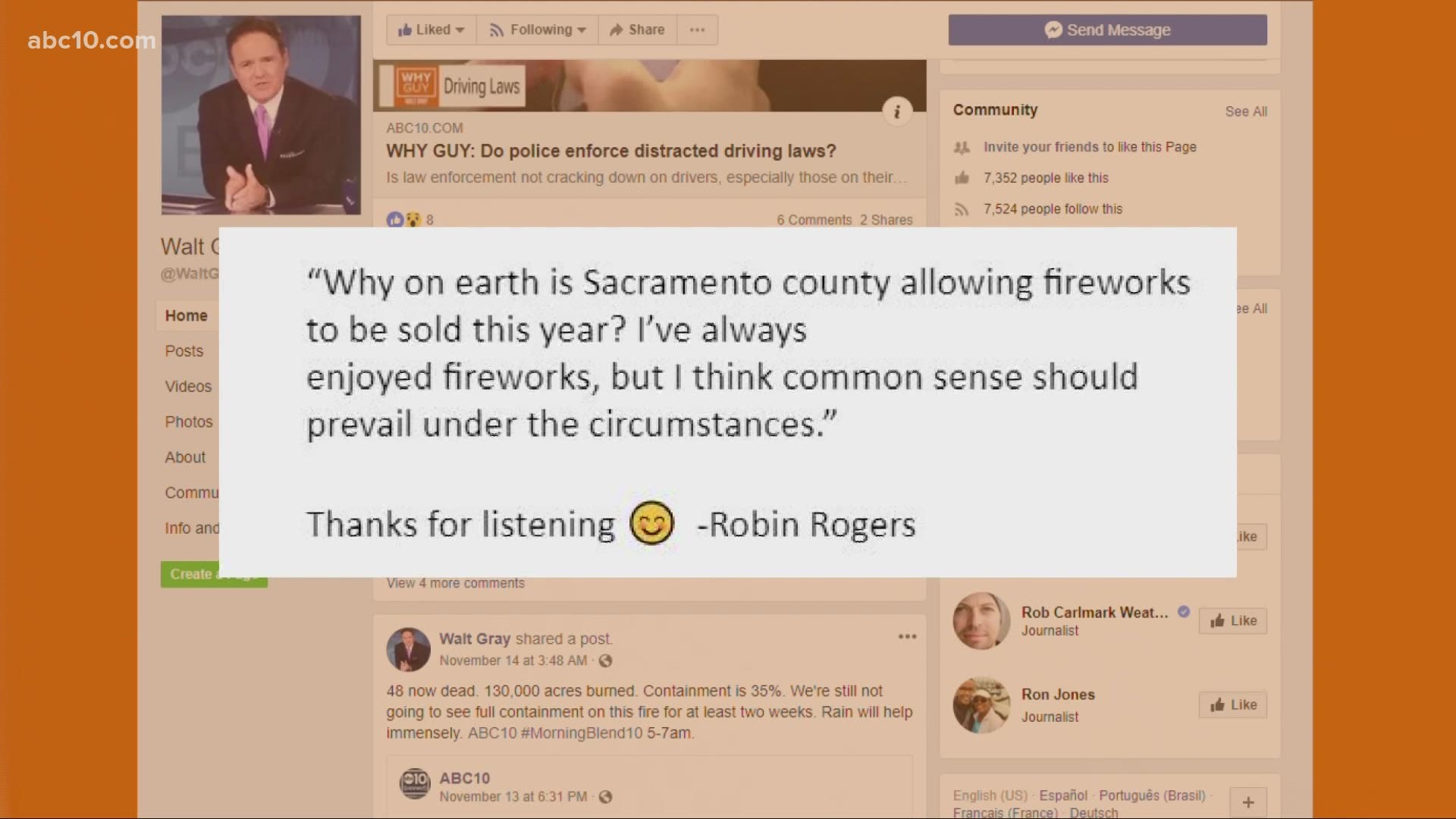 With the drought and heatwaves, one viewer wanted to know why fireworks would be allowed with the fire risk.