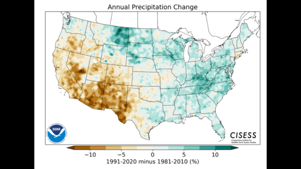 NOAA dats suggests California's climate getting warmer, drier