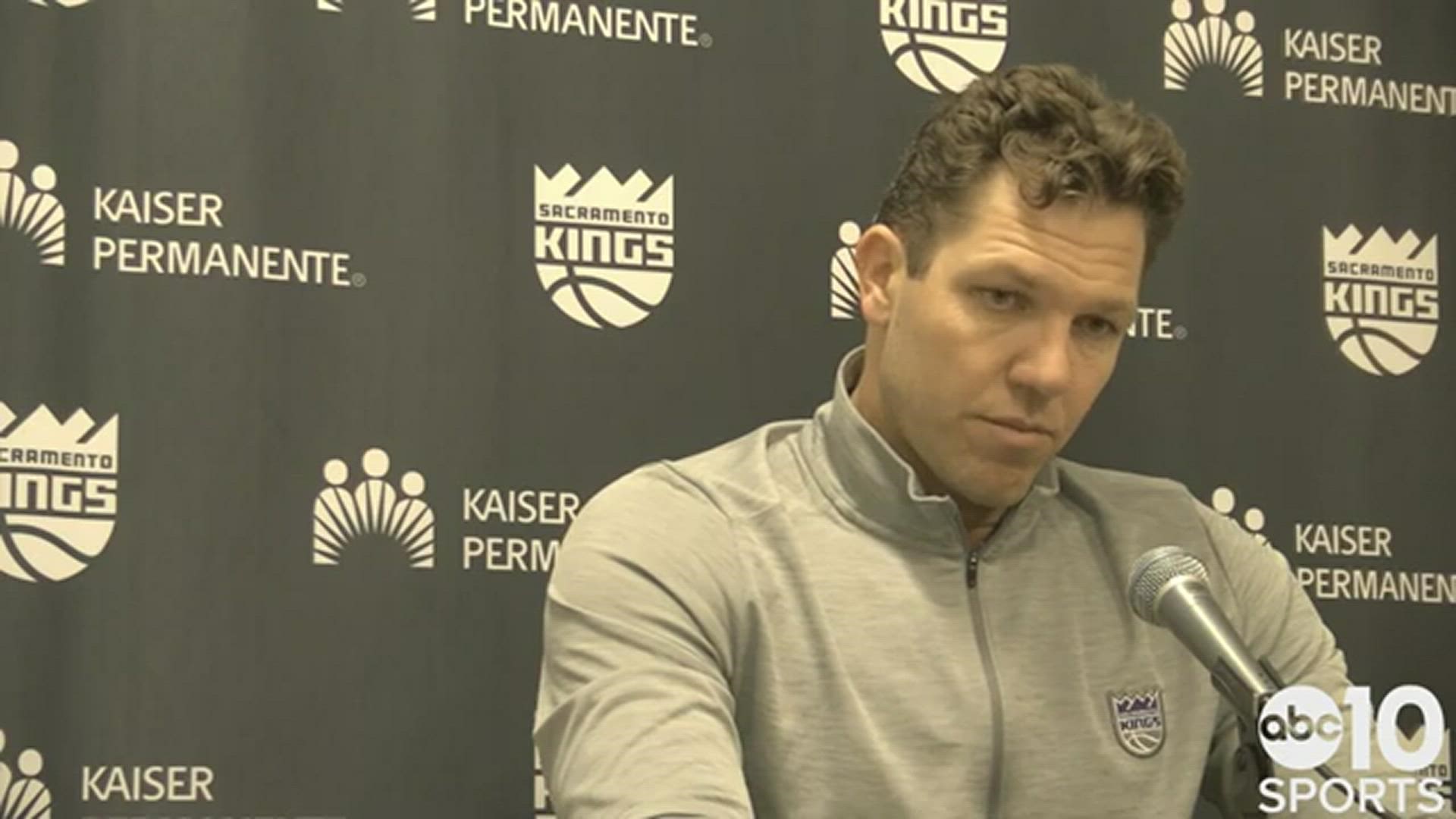 Kings' coach Luke Walton on Sunday's 105-99 loss in Dallas to the Mavericks, dropping the first road game of the season and discusses Sacramento's poor shooting.