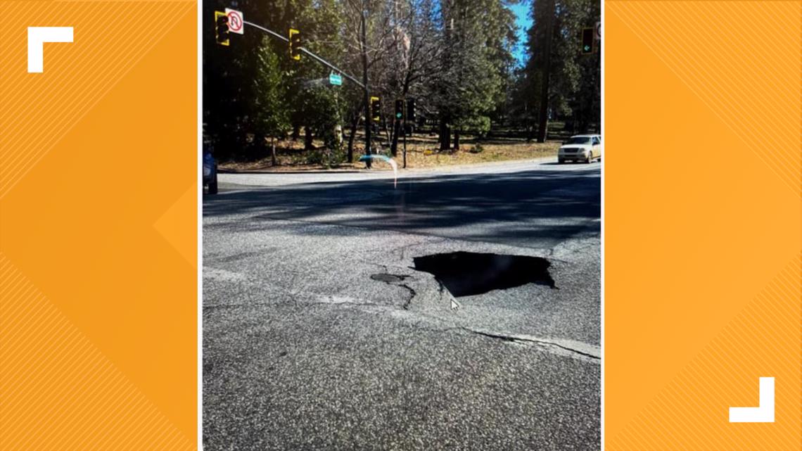 Large sinkhole in Grass Valley to cause traffic delays | abc10.com