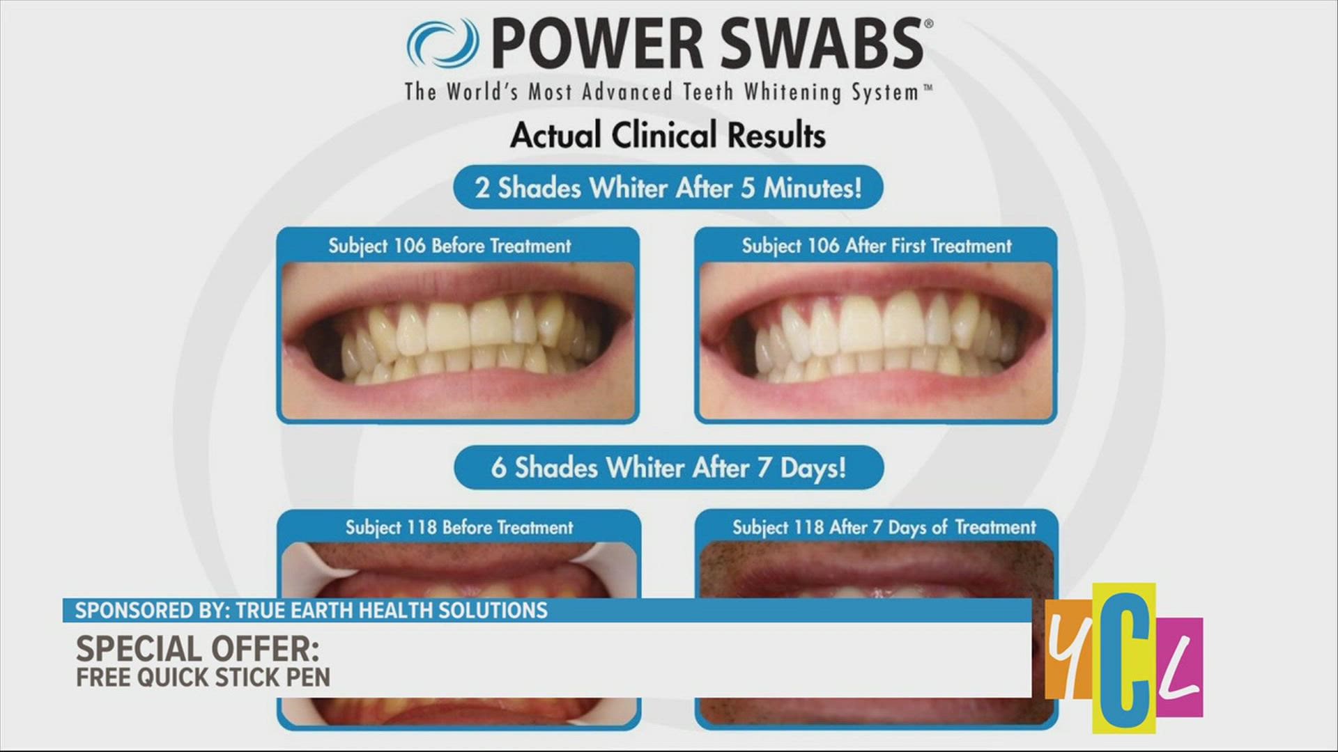 In the 5 minutes it takes to make a pot of coffee you could be whitening your teeth with Power Swabs too. This segment paid for by True Earth Health Solutions.