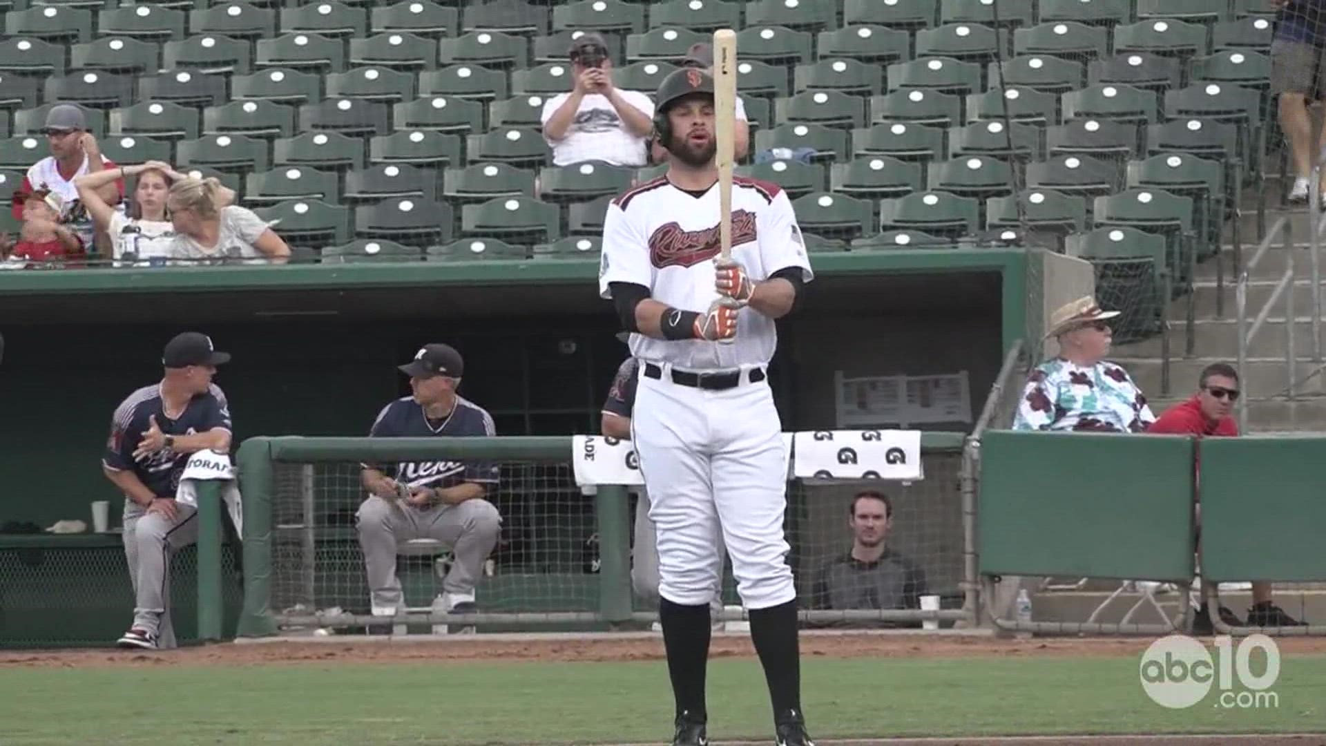 San Francisco Giants star Brandon Belt rehabs a knee injury with Triple-A Sacramento, goes 0-for-3 on Monday with the River Cats.