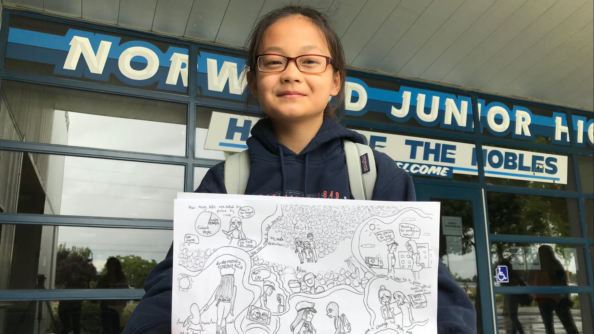 Evelina Cheng, 12, says entered the "Youth Voices" national contest knowing exactly what she wanted to draw.