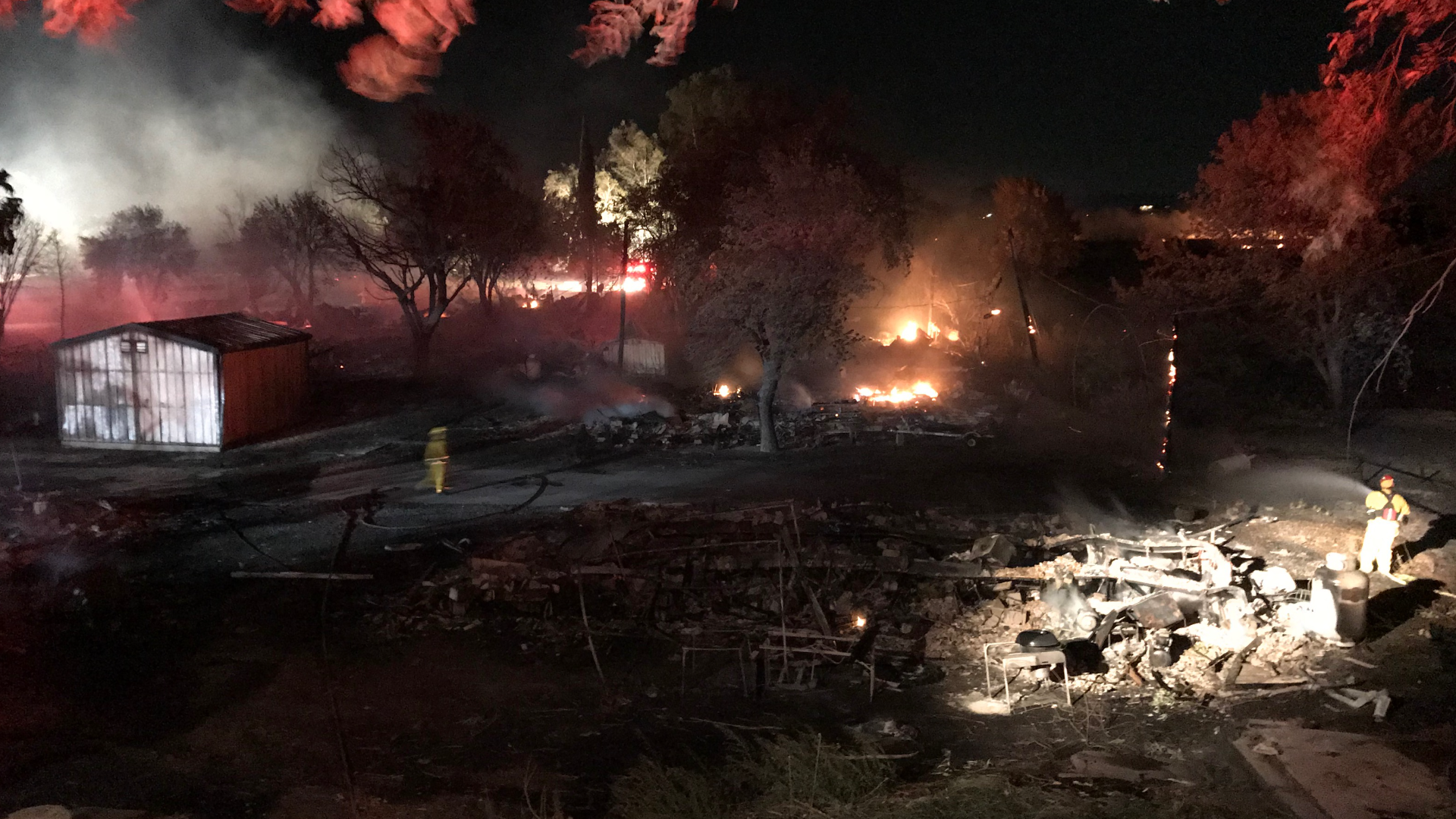 Firefighters are expecting to work through the night to douse the destructive fire.