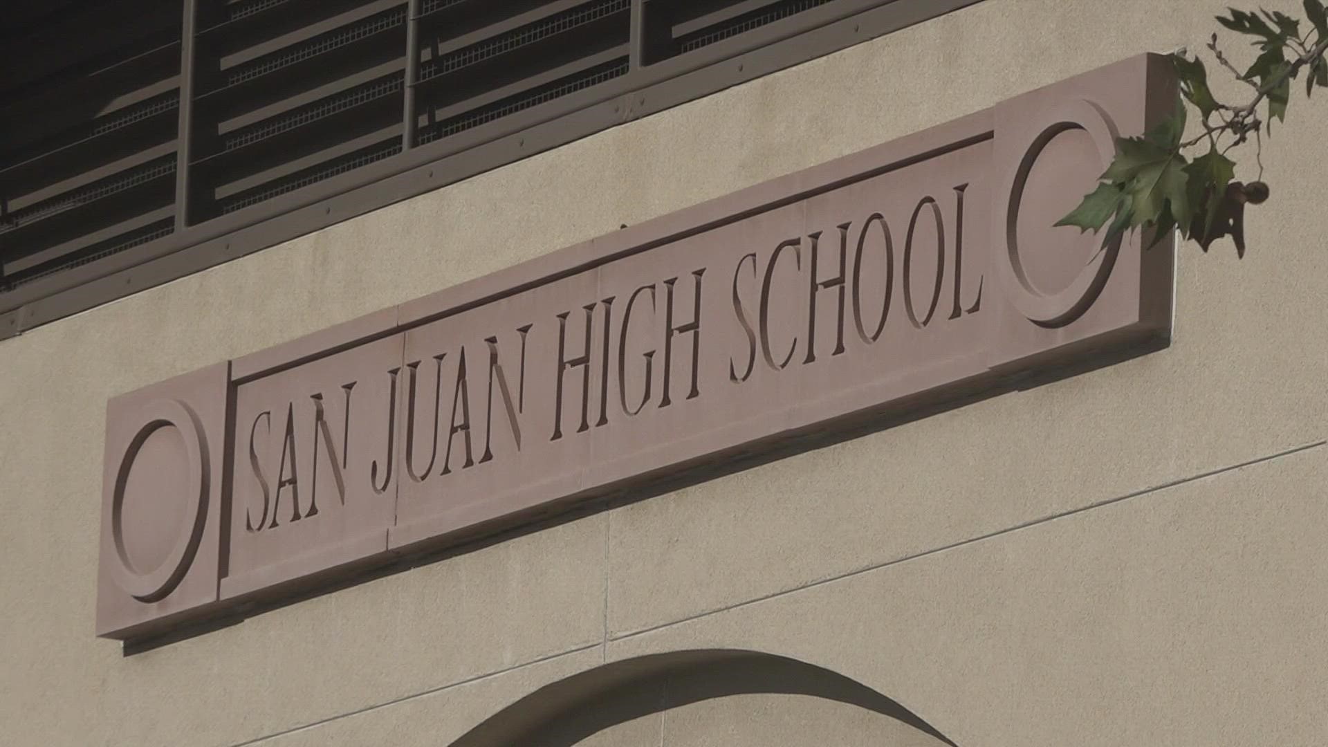 San Juan Unified School District officials says someone called in a possible explosive device at the Citrus Heights high school.