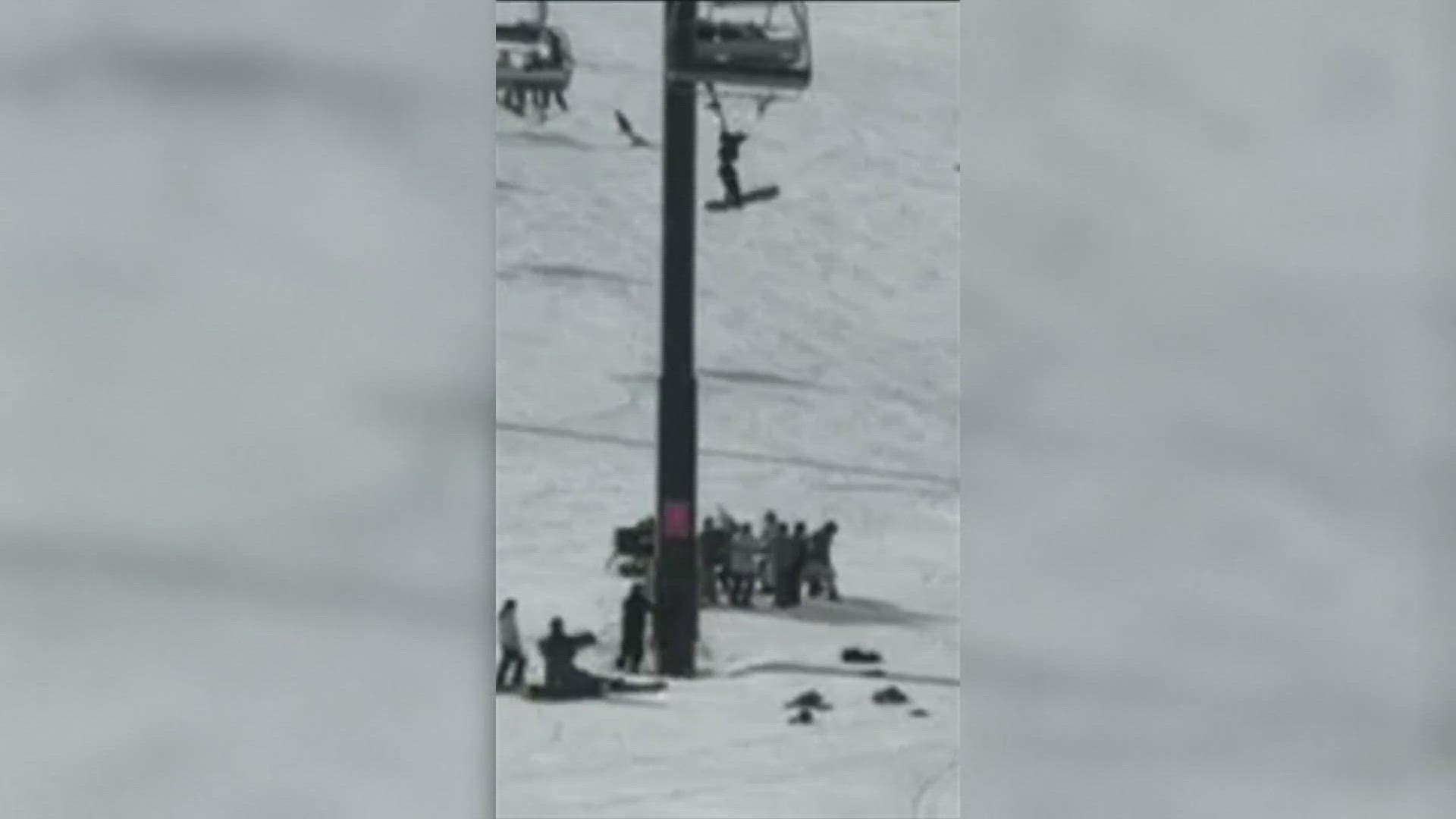 Teen girl falls to the ground from Mammoth Mountain ski lift