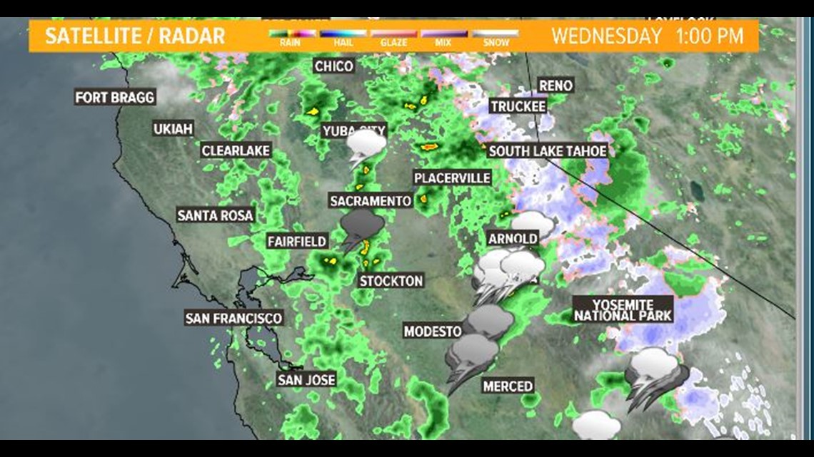 Sacramento weather Thunderstorms possible Wednesday afternoon