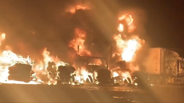 Several semi-trucks burned in fire in Sacramento, no injuries reported