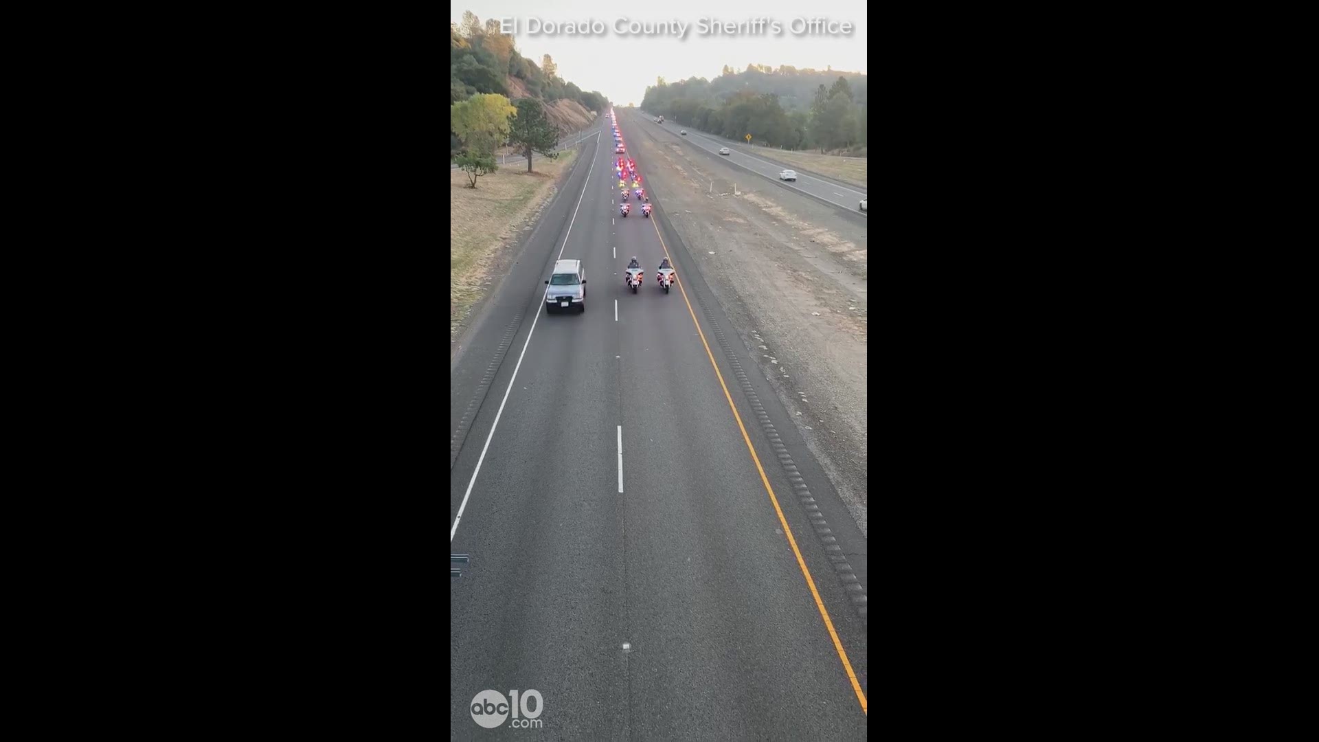 The El Dorado County Sheriff's Office shared a video of the procession for Deputy Brian Ishmael. The Deputy was shot and killed while responding to a call.