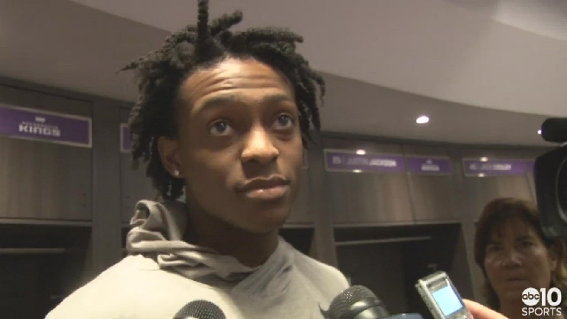 Kings rookie point guard De'Aaron Fox talks about his ankle injury suffered in Monday's win over the Chicago Bulls.