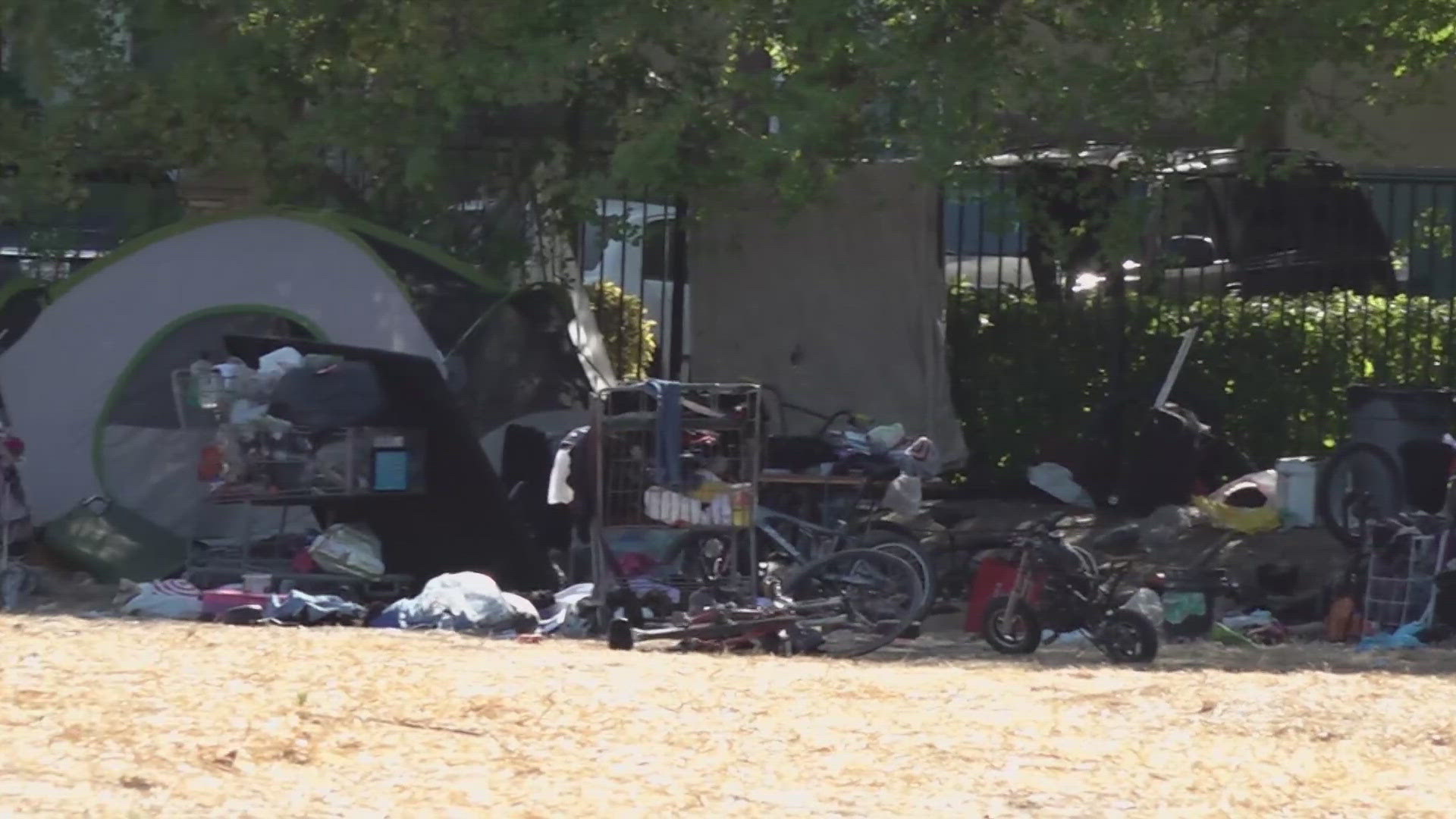 A Sacramento restaurant owner says an encampment has returned near his business after it was cleared months ago. 