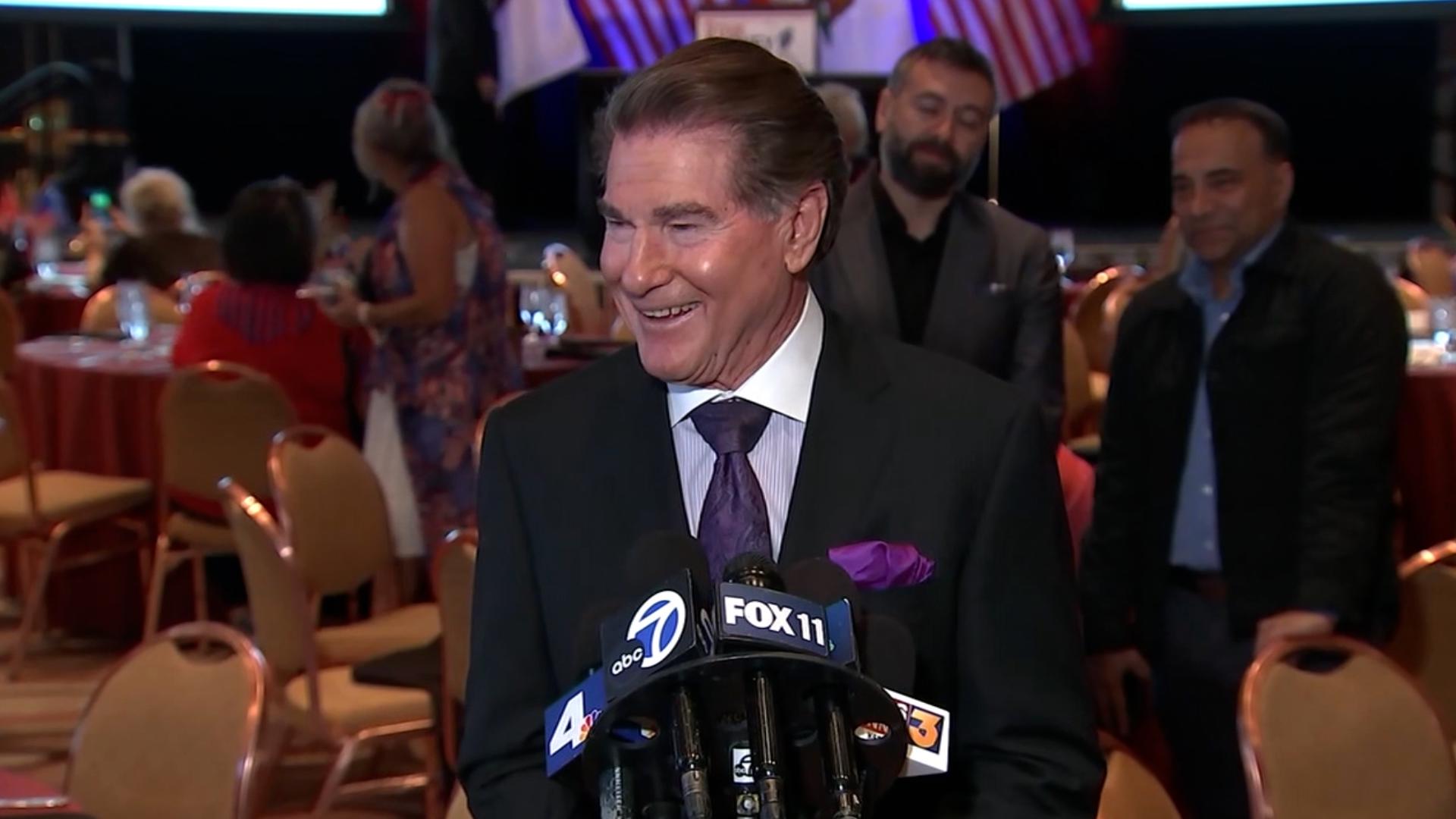 The late Dianne Feinstein's U.S. Senate seat is up for grabs in the November 2024 election. Former pro baseball player Steve Garvey speaks as voters vote.