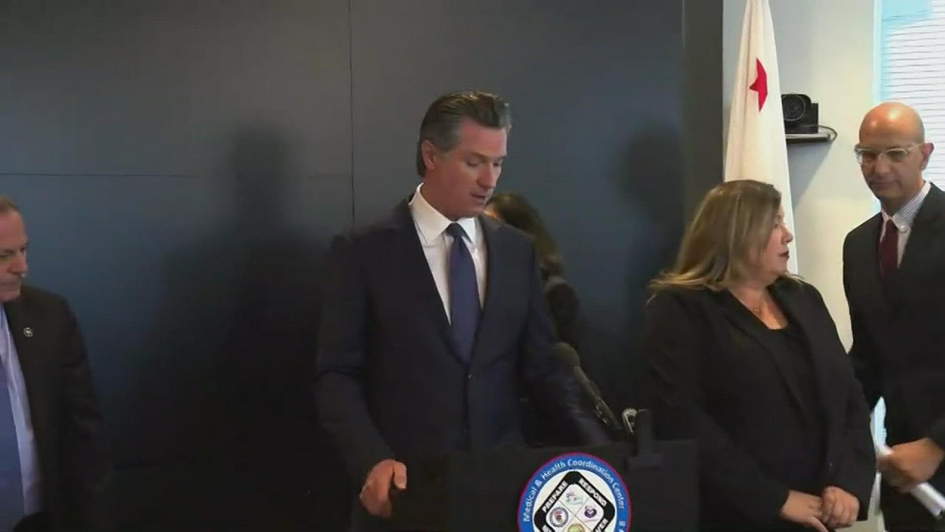 California Governor Gavin Newsom and state health officials provide update on the state's response to coronavirus cases.  February 27, 2020.