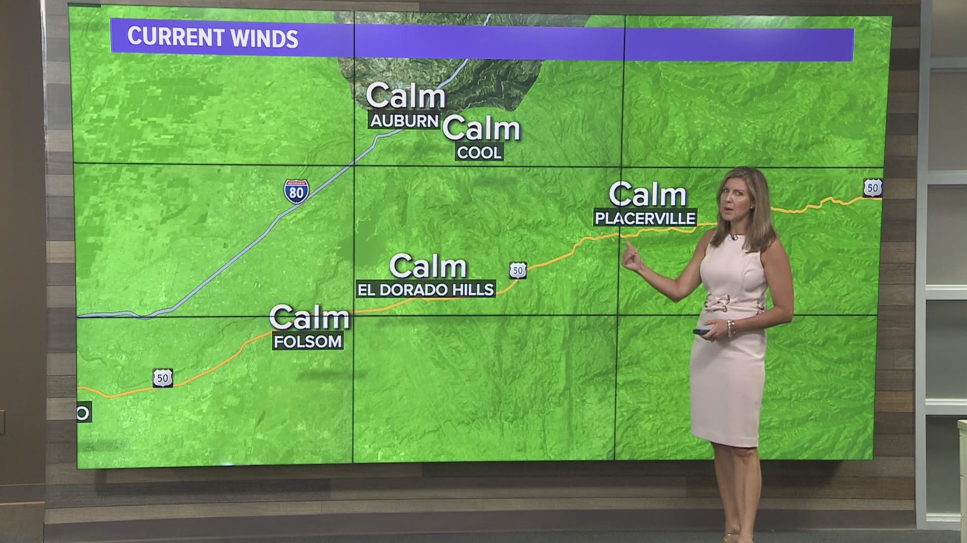 ABC10 Meteorologist Monica Woods updates the weather conditions in the area of the so-called "Country Fire," burning near the town of Coll in El Dorado County.