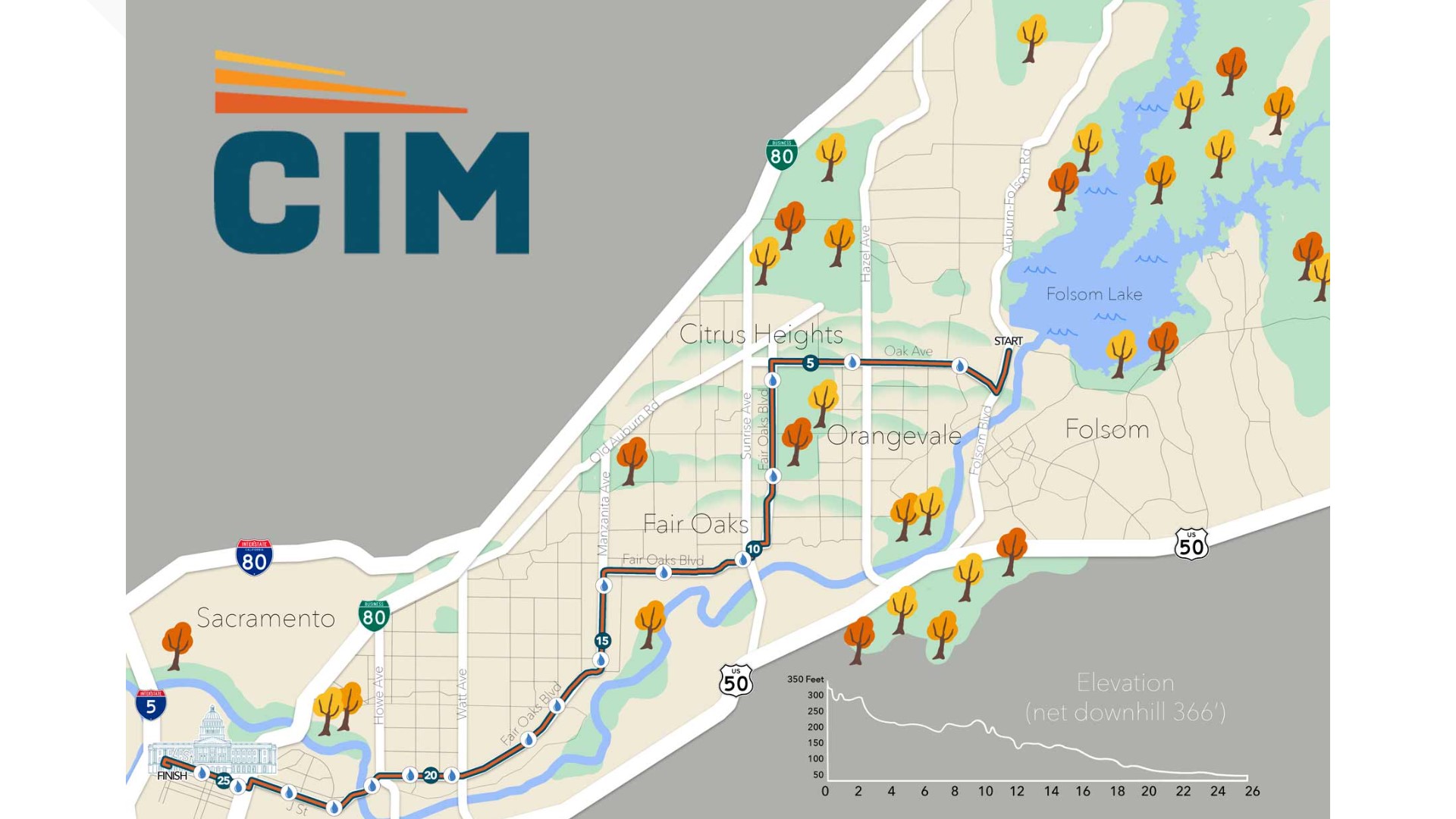 CIM road closures in Sacramento, Folsom Map