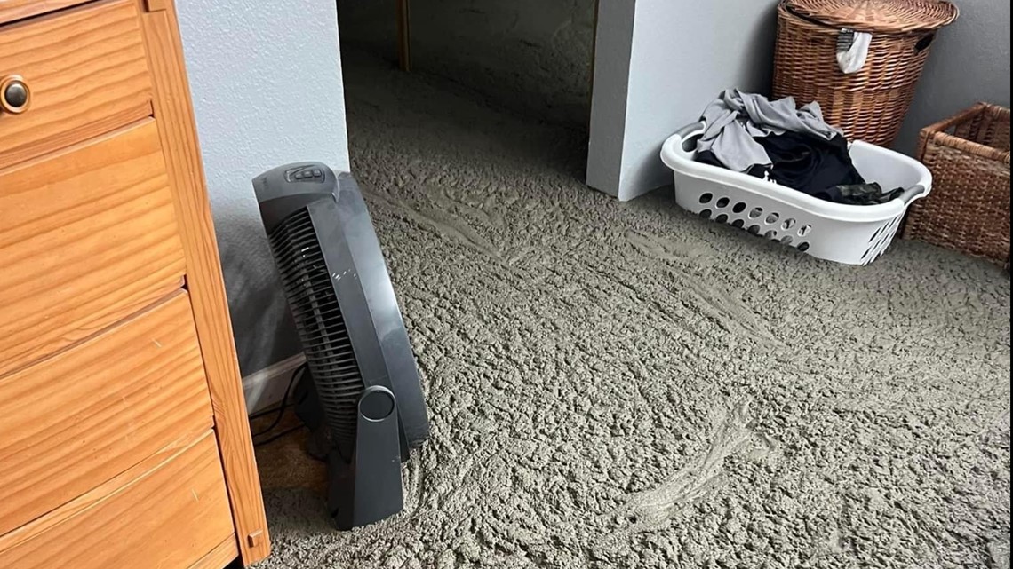 Construction mishap leads to cement build up in Hughson home