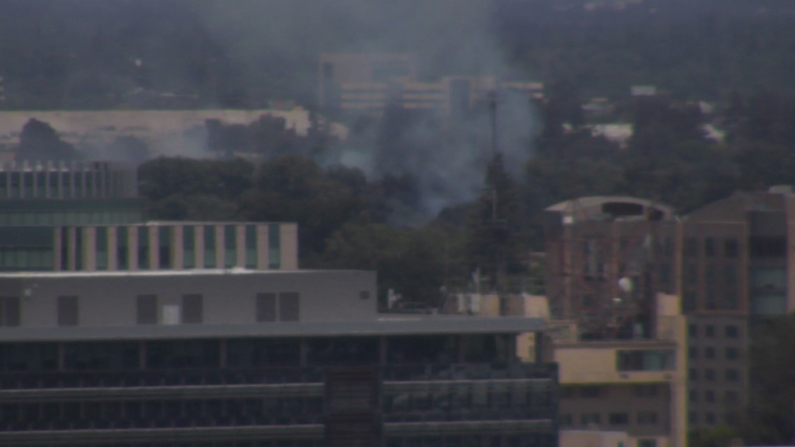 Crews work to extinguish grass fire along American River