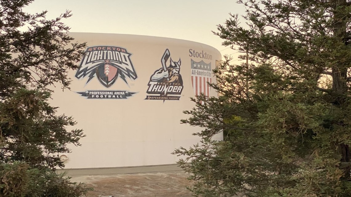 to Stockton" water tank