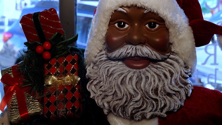  Black Santa Claus Door Cover - Vintage Christmas